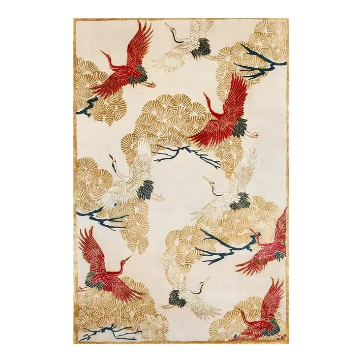 Ivy Rug, hand-tufted floral pattern rug, full view
