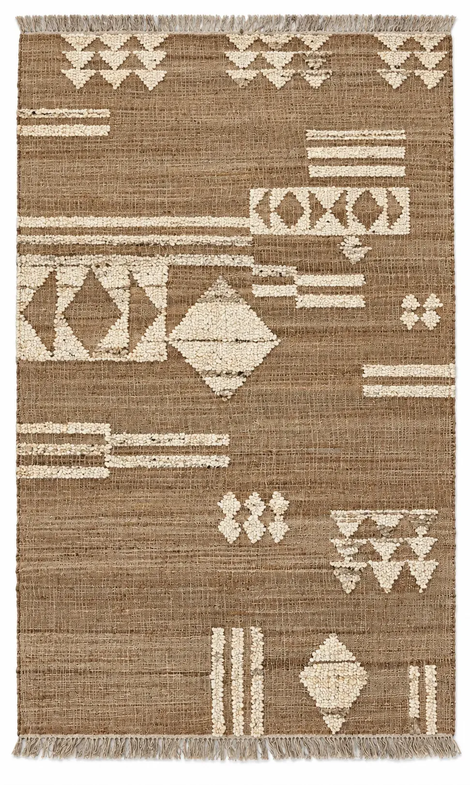 Jetty Rug, jute tribal pattern rug, full view