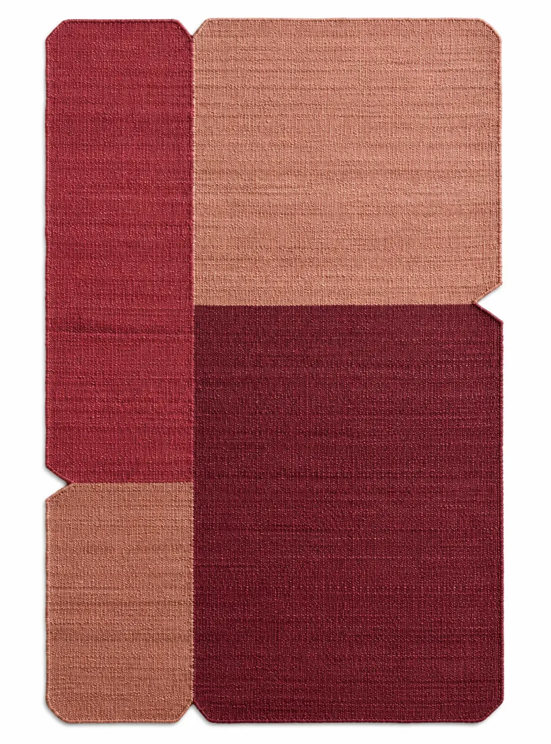 Knoll Rug, jute shaped woven rug, full view