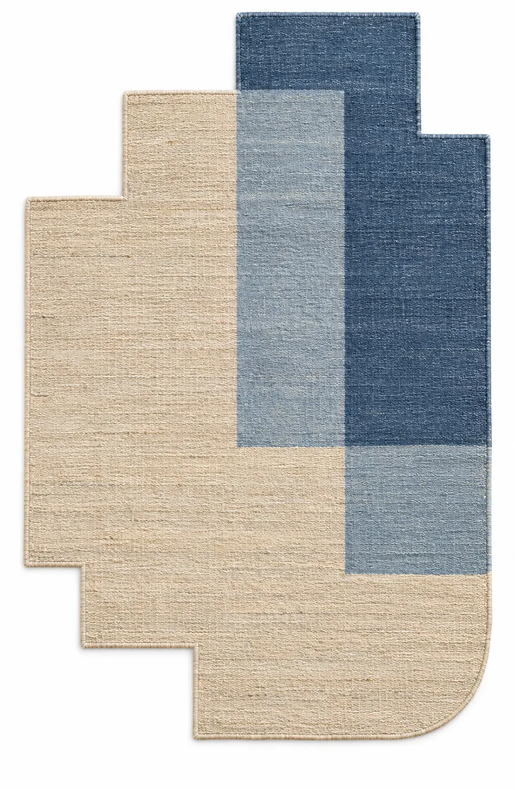 Lucien Rug, jute shaped woven rug, full view