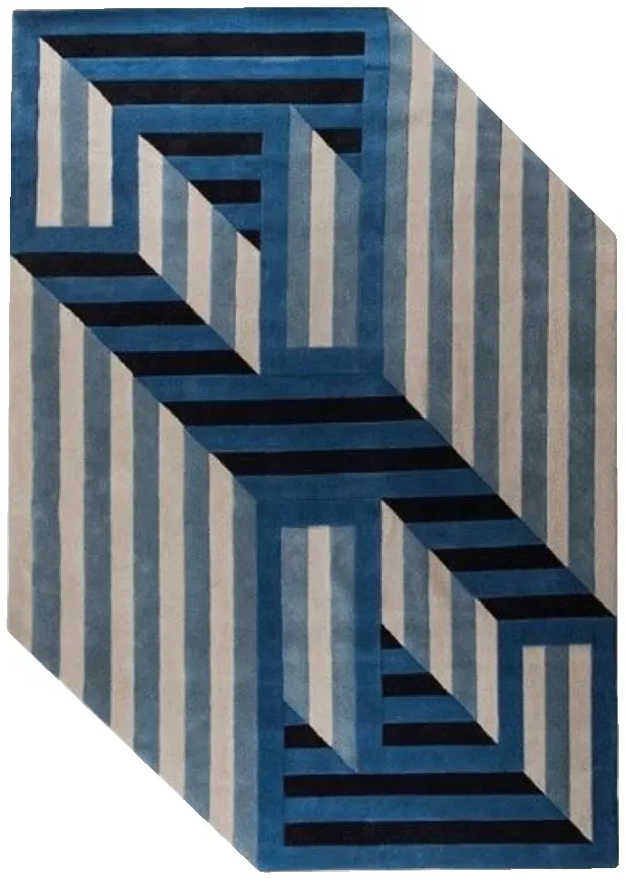 Margaux Rug, hand-tufted shaped pattern rug, full view