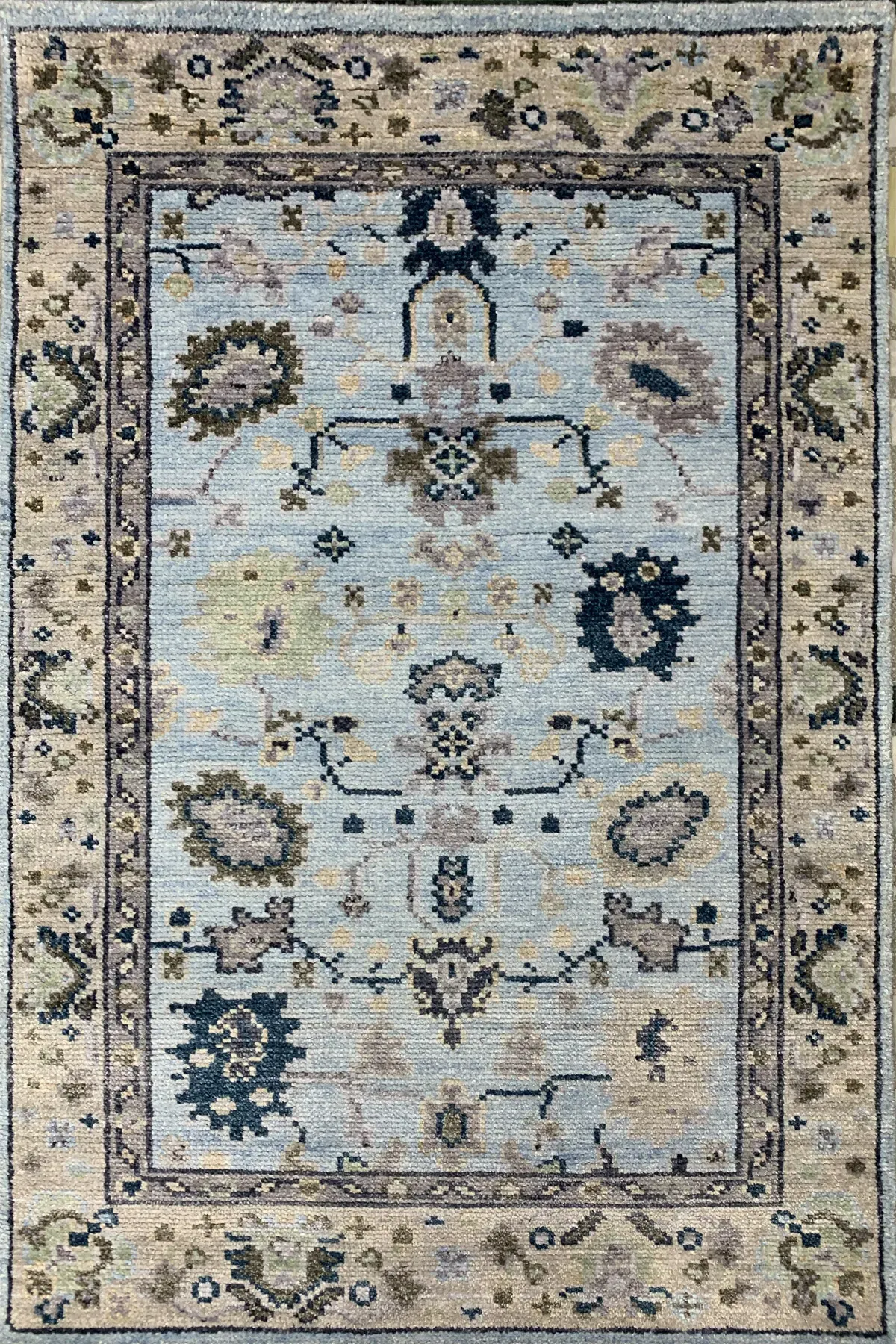 Odin Rug, hand-knotted vintage-style pattern rug, full view