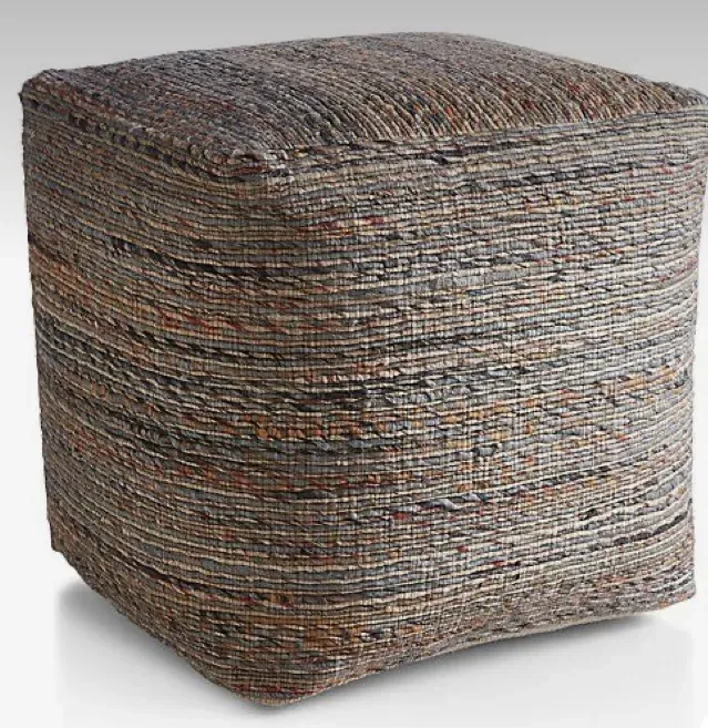 Ondine Pouf, round pouf, full view