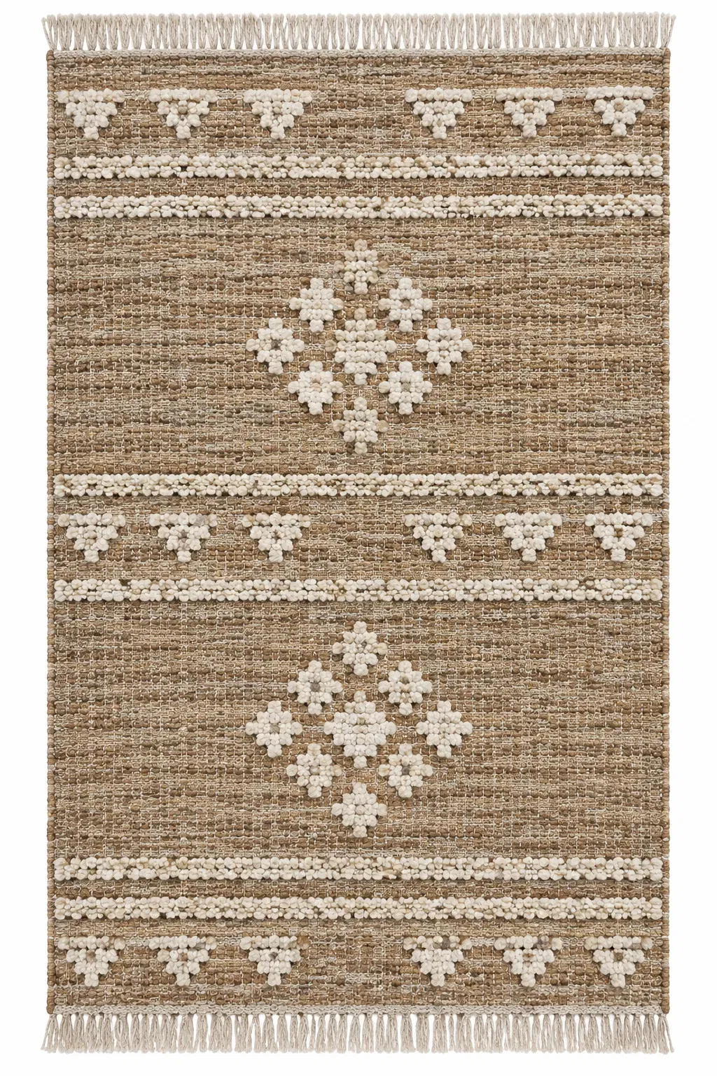Ottavia Rug, jute tribal pattern rug, full view