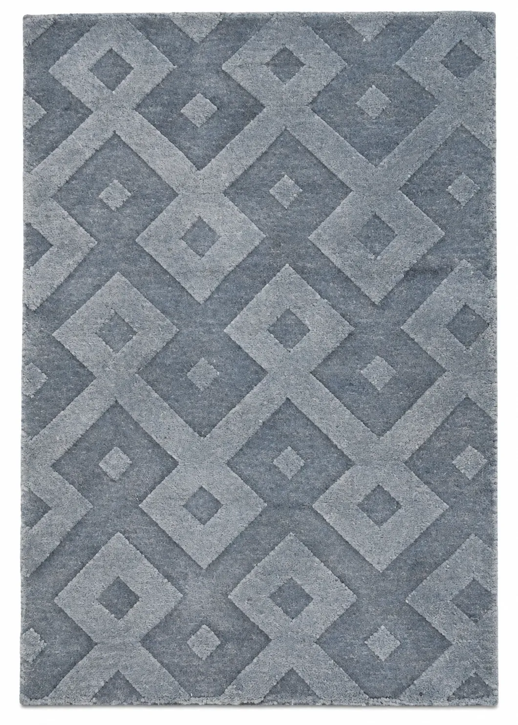 Paloma Rug, handloom stencil-pattern rug, full view