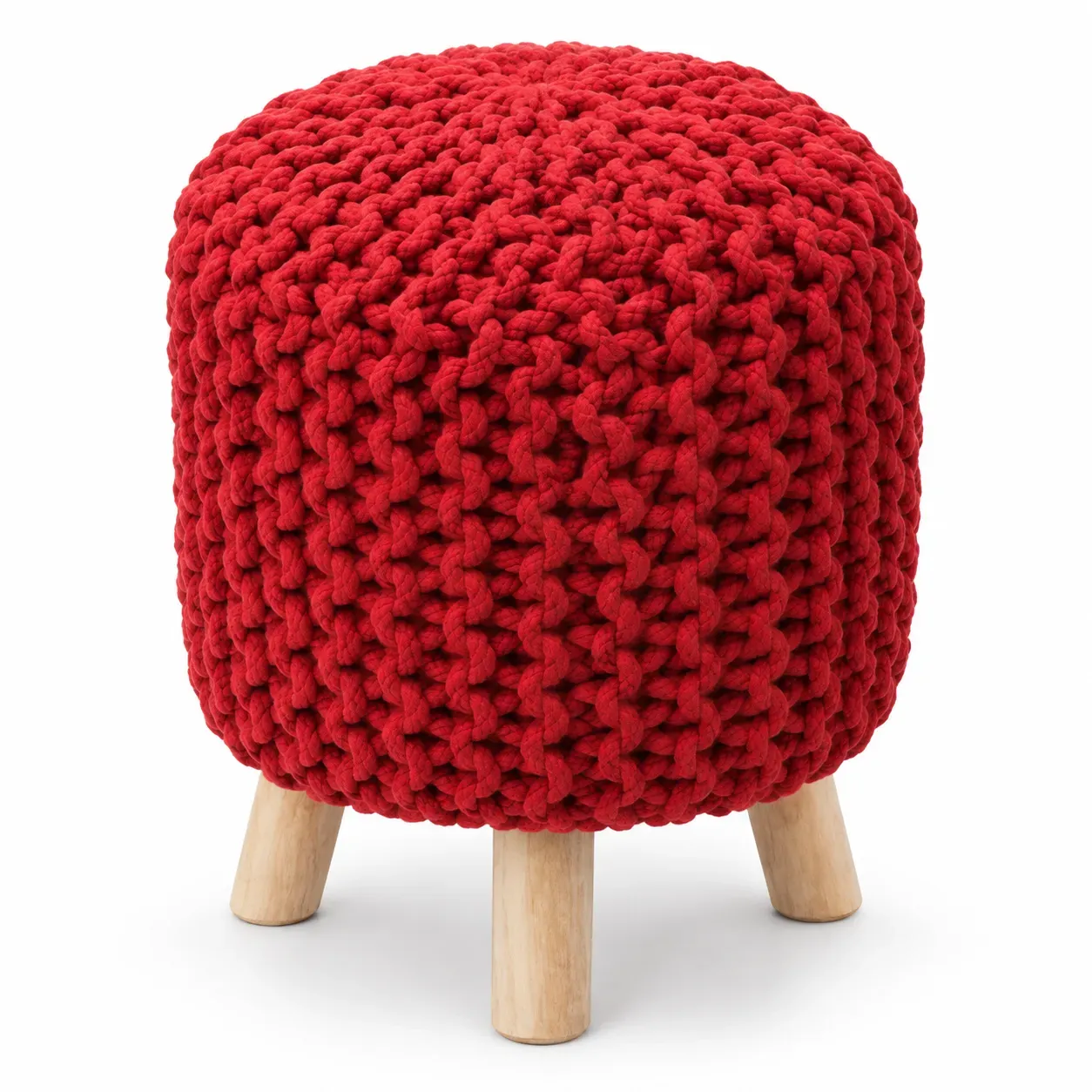 Petra Pouf, round pouf, full view