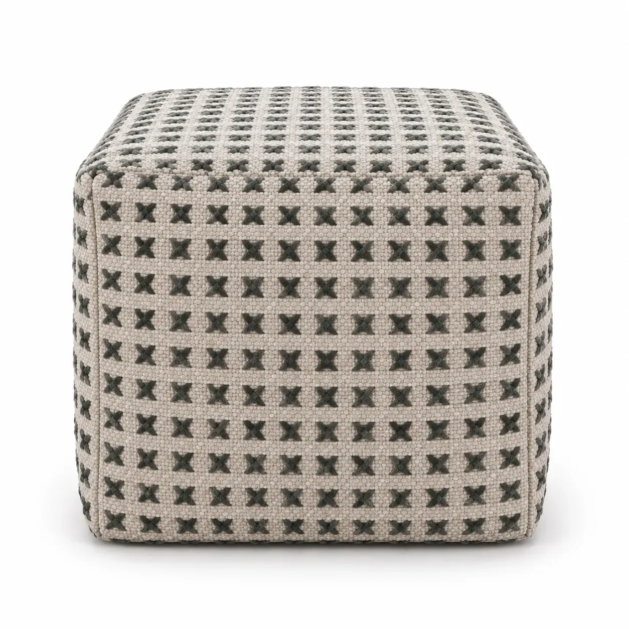 Sable Pouf, round pouf, full view