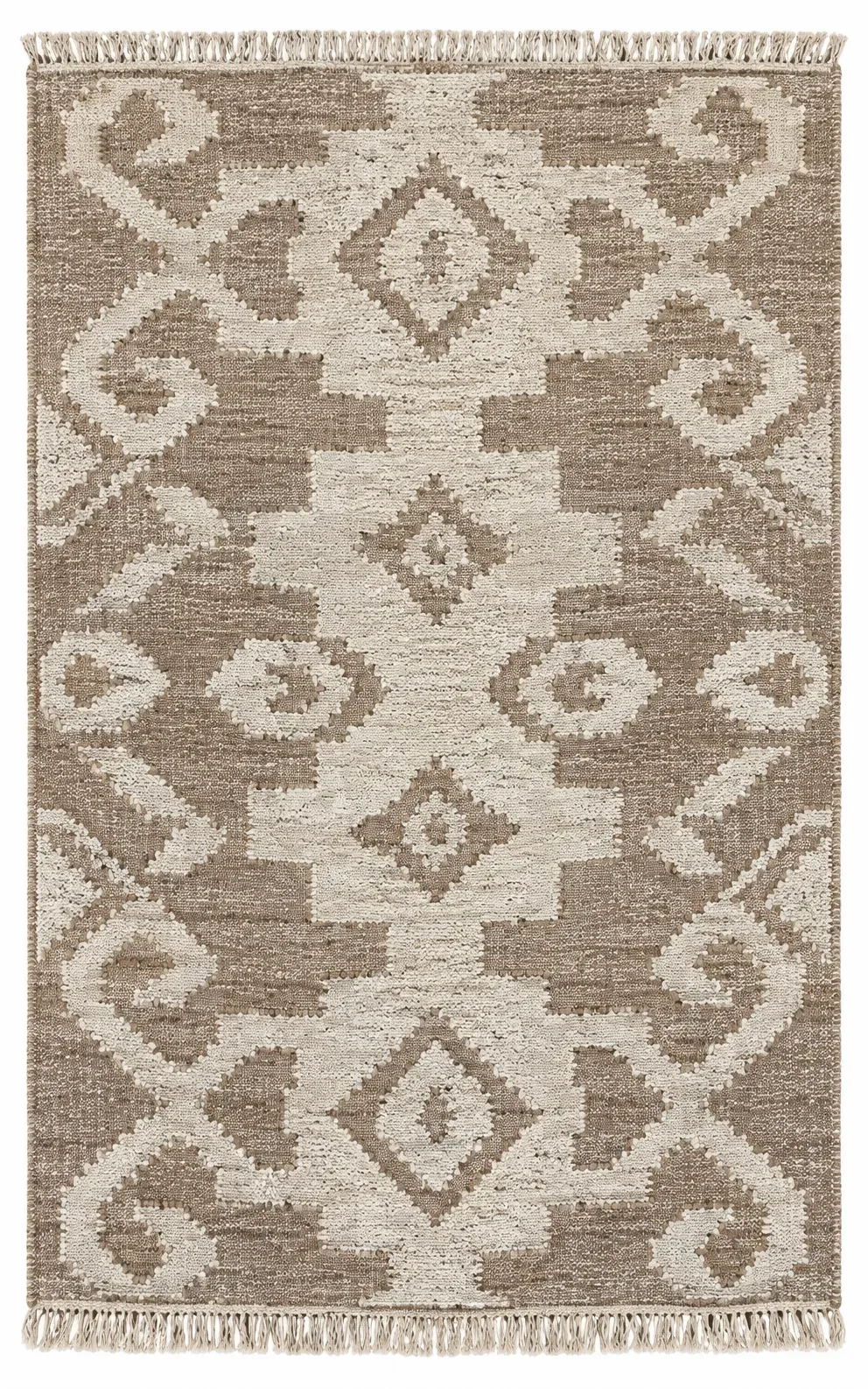 Stellan Rug, jute tribal pattern rug, full view