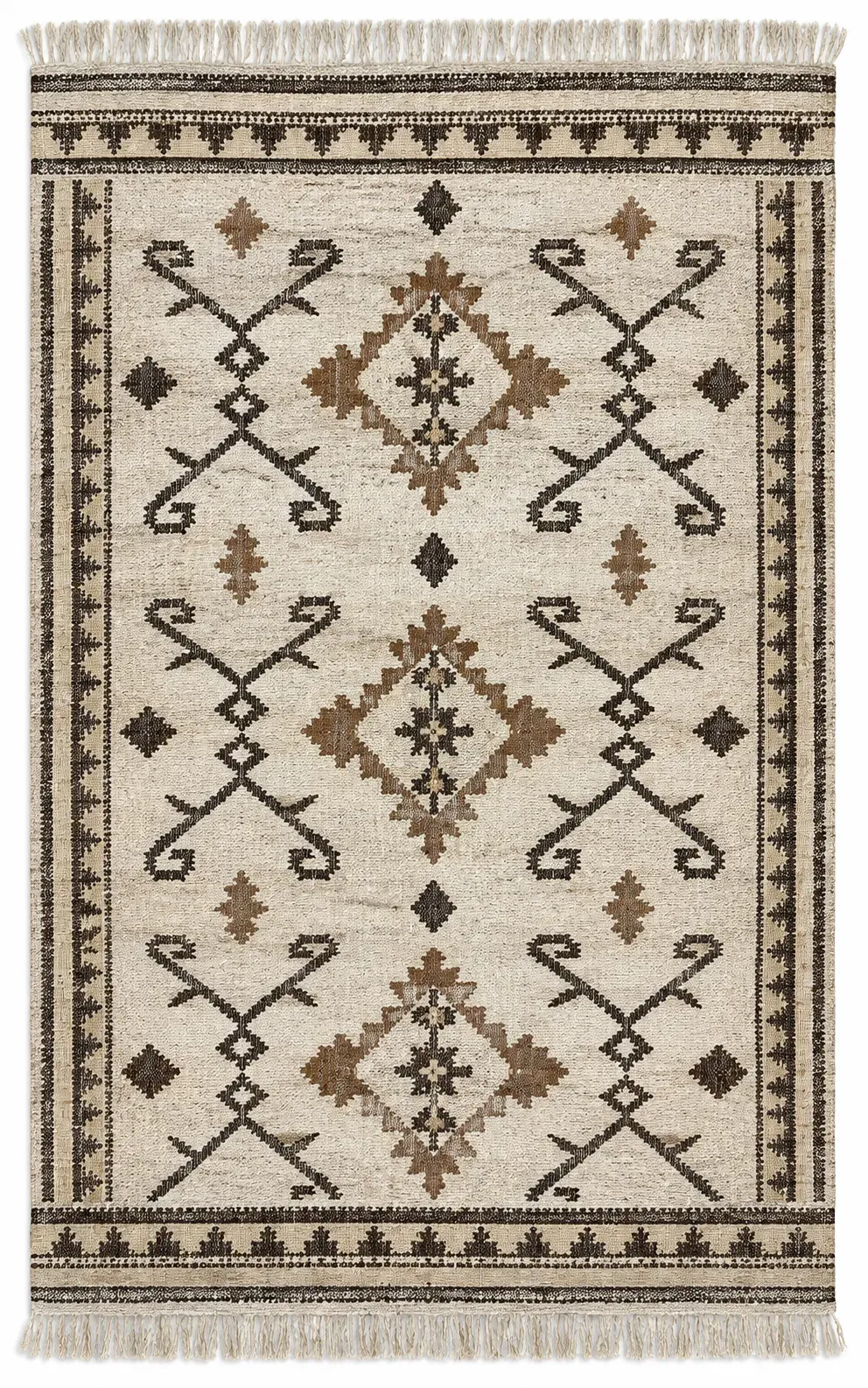 Strand Rug, jute tribal pattern rug, full view