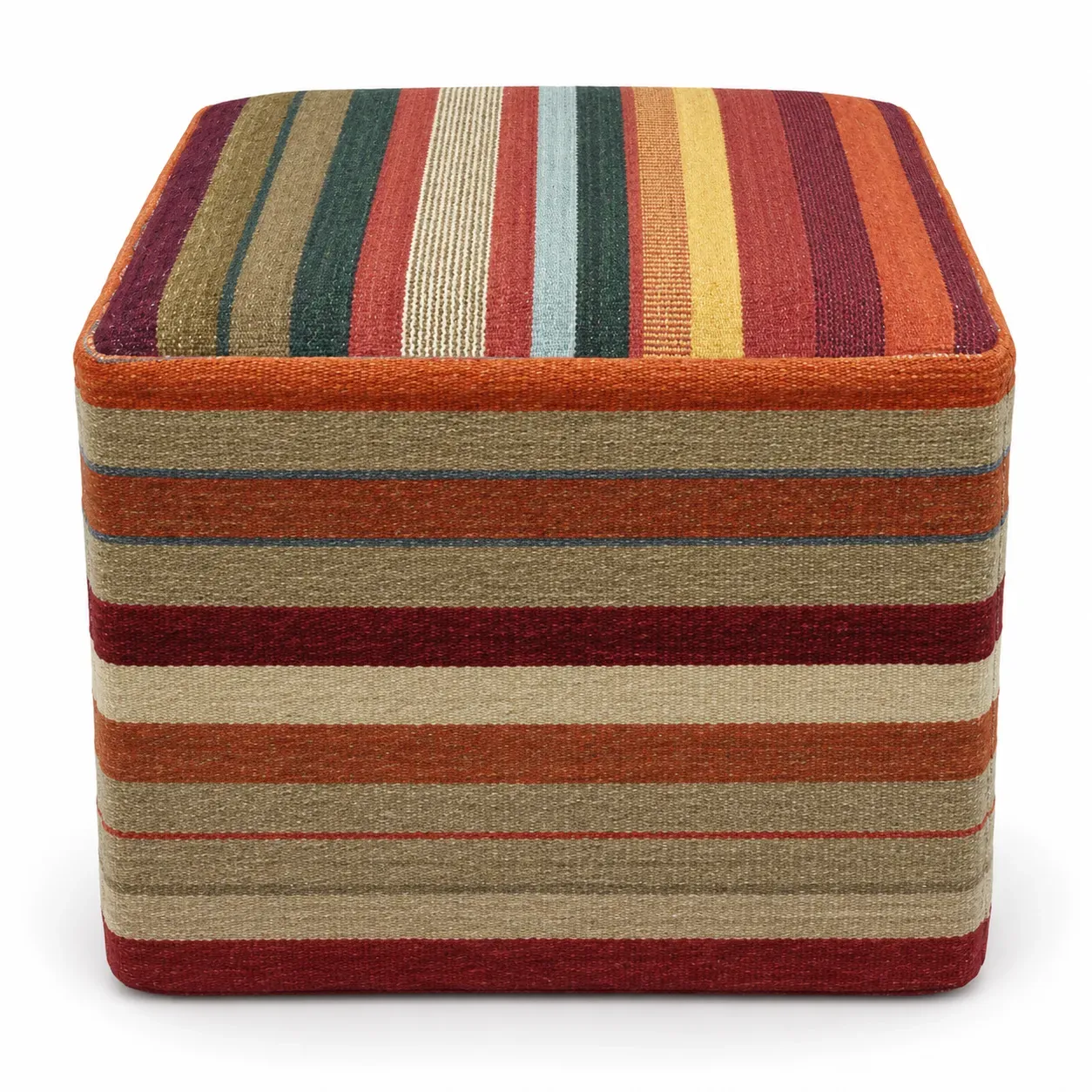 Tove Pouf, round pouf, full view