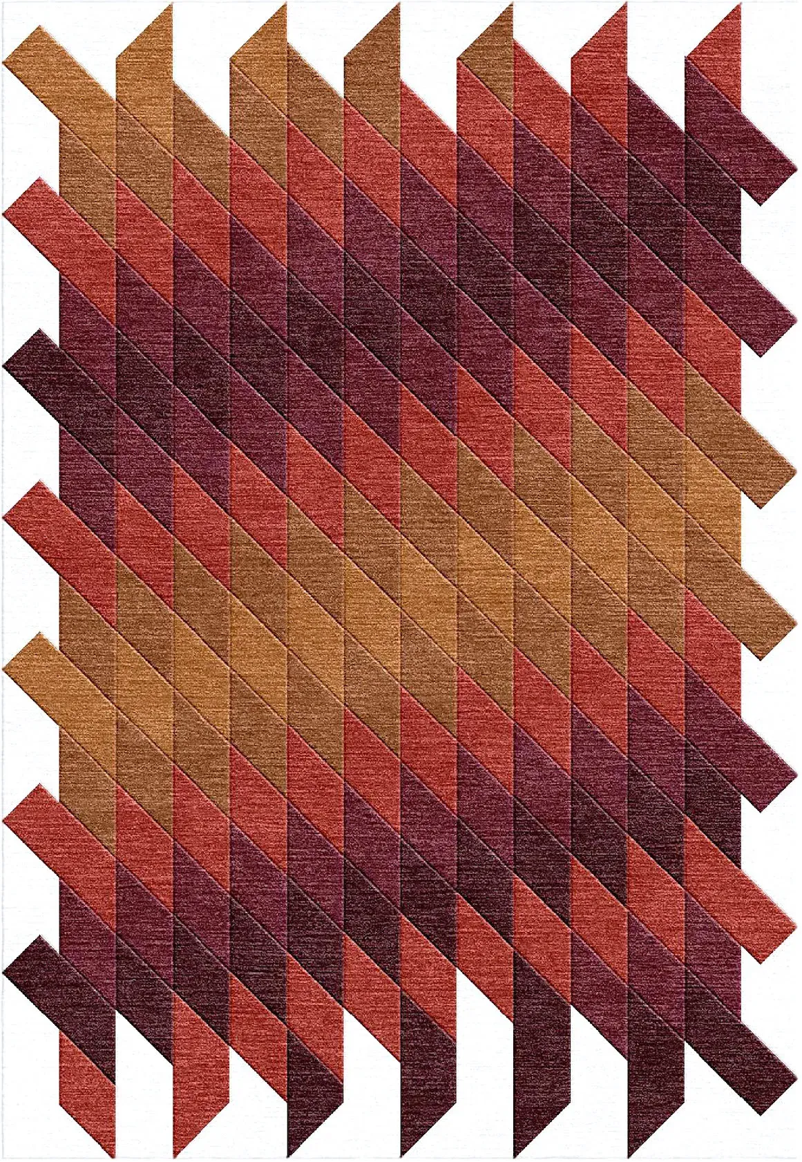 Vesper Rug in burgundy, hand-tufted soft ombre rug, full view