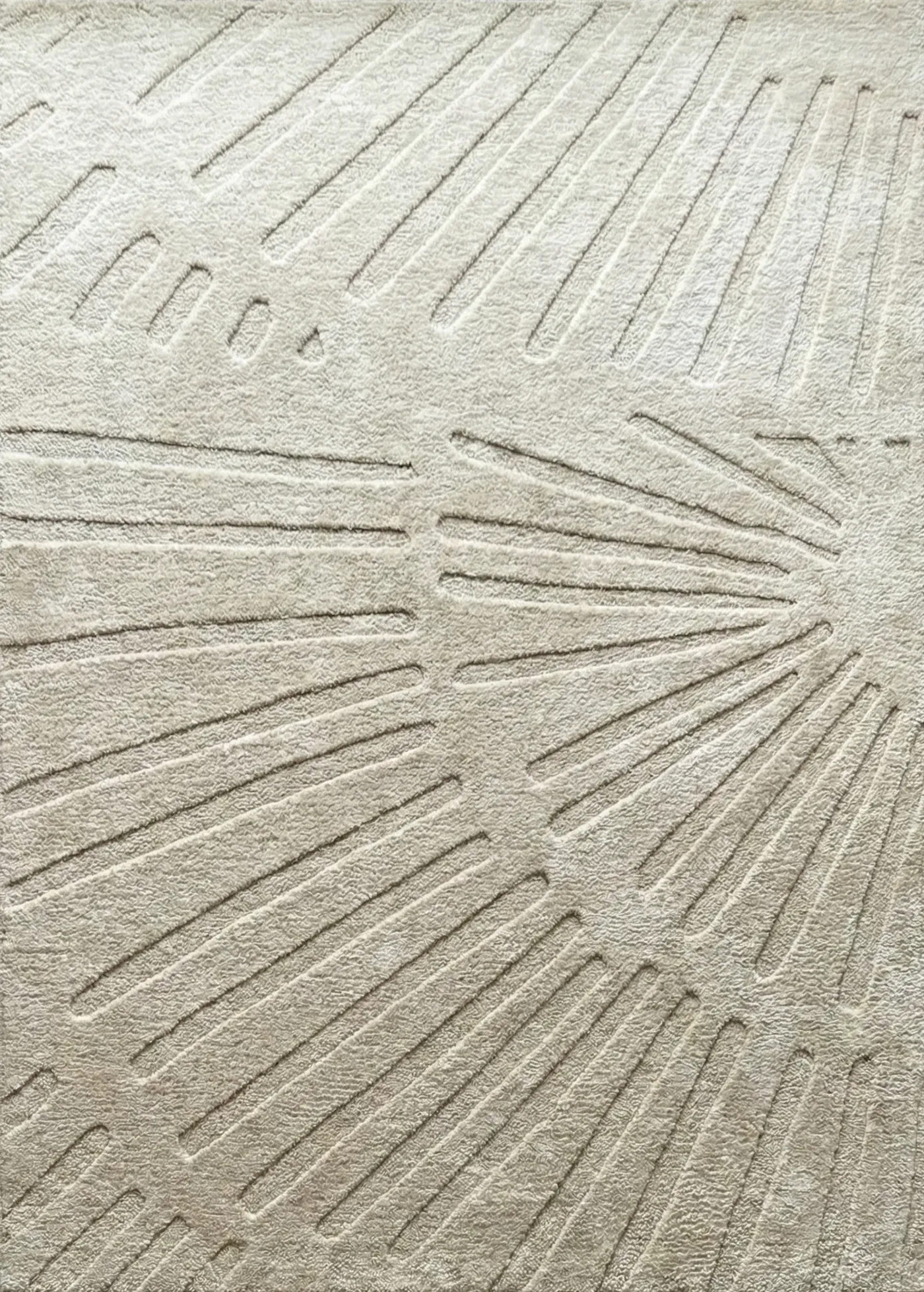 Winnie Rug, handloom stencil-pattern rug, full view