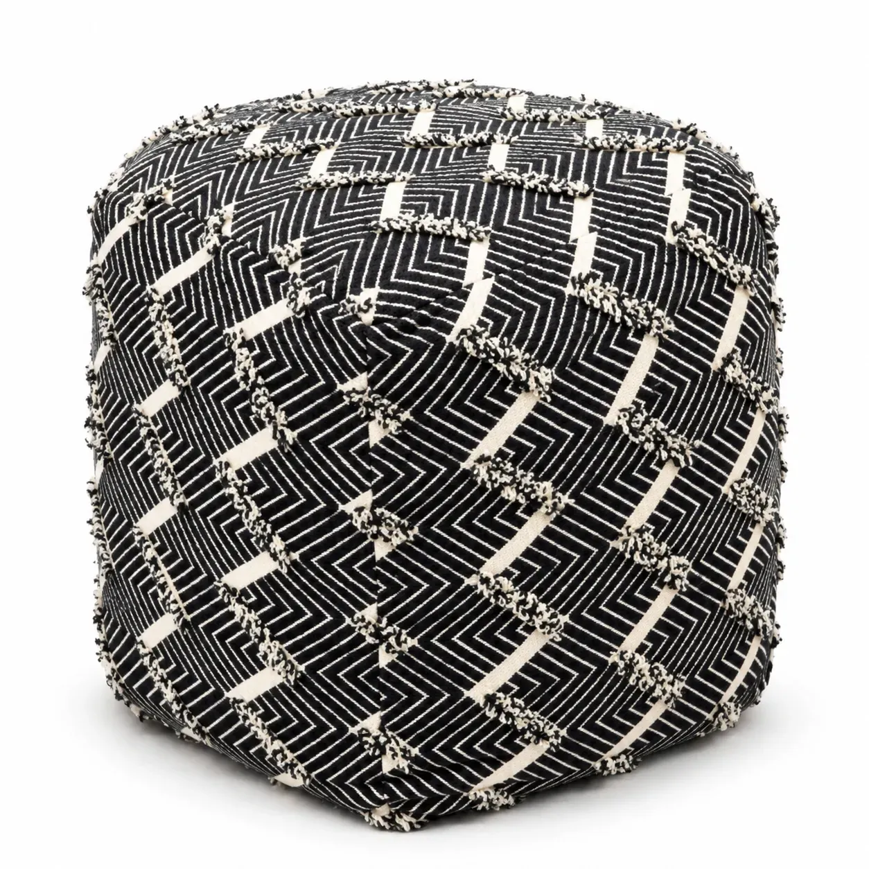 Yara Pouf, round pouf, full view