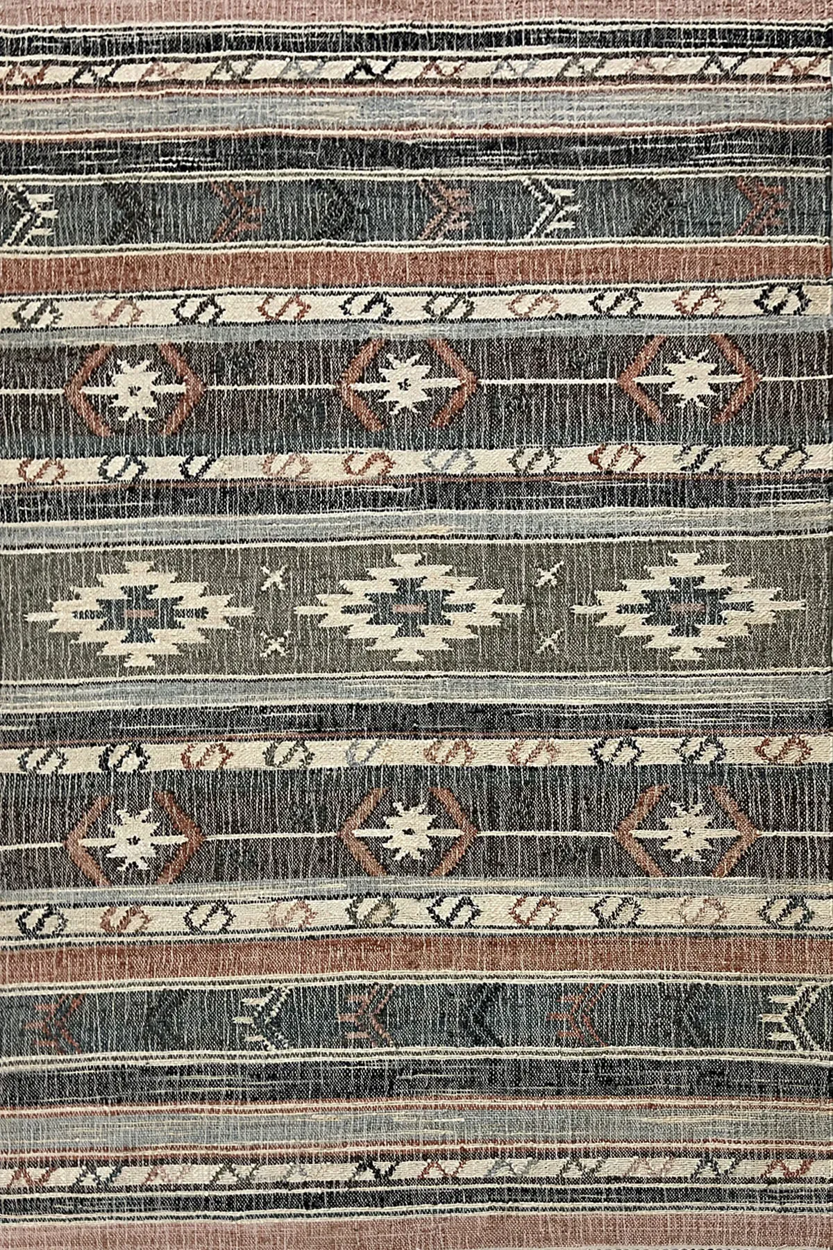 Zaria Rug, jute tribal pattern rug, full view