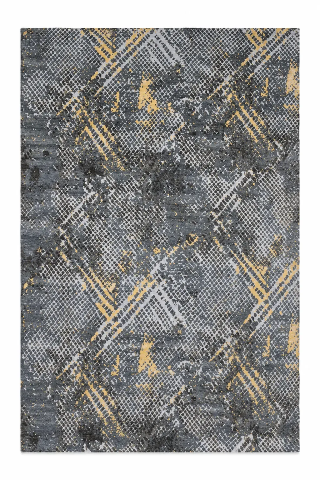 Zephyr Rug, hand-knotted patterned rug, full view