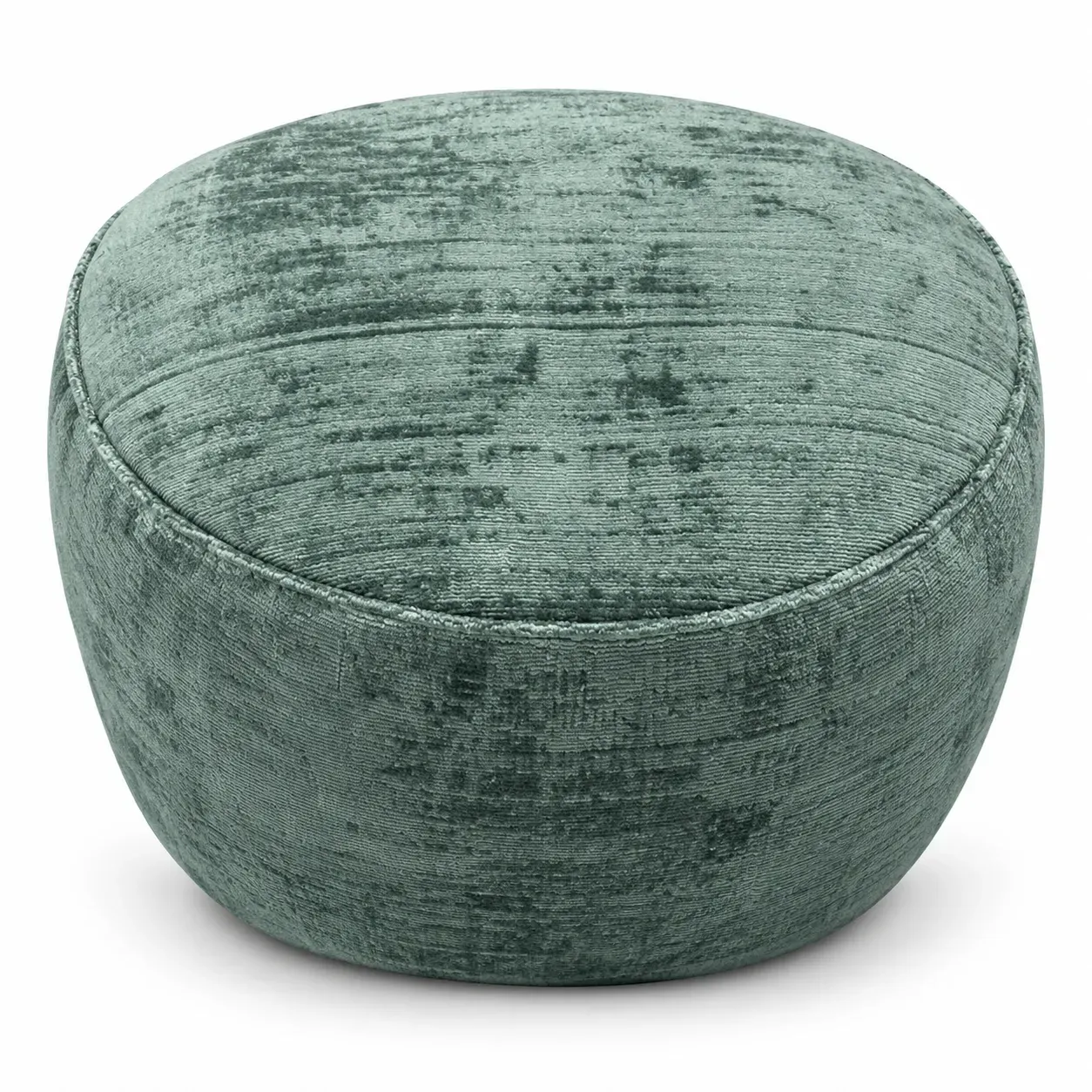 Zora Pouf, round pouf, full view
