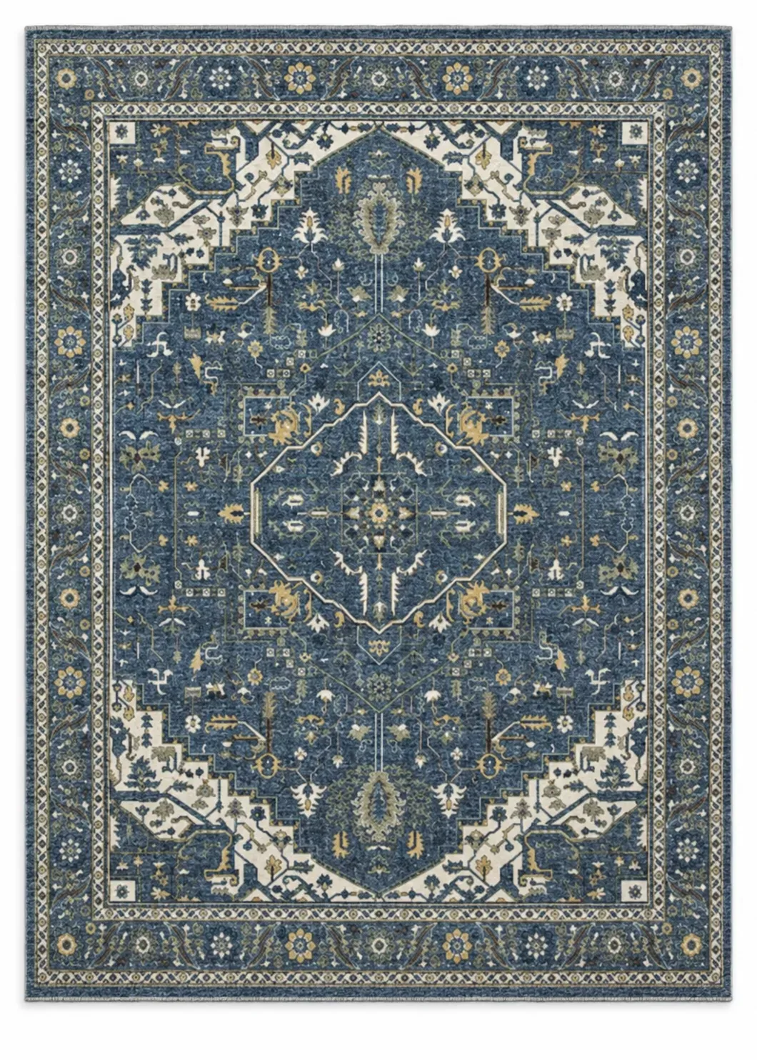 Zora Rug, hand-knotted vintage-style pattern rug, full view