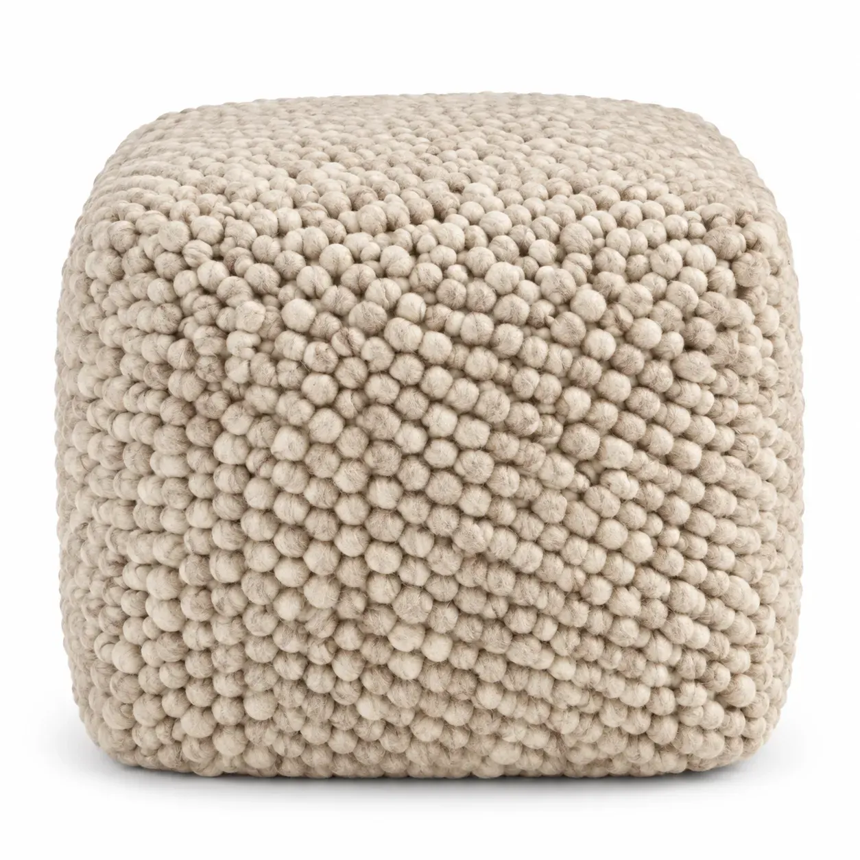 Arlo Pouf, round pouf, full view