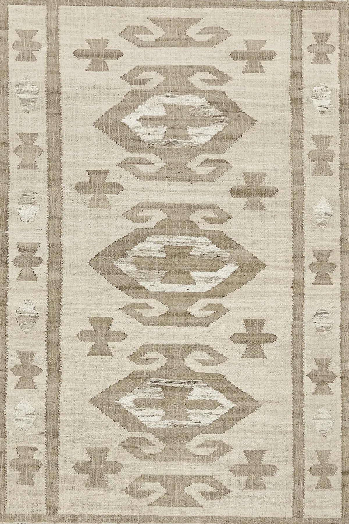 Boucle Rug, jute tribal pattern rug, full view