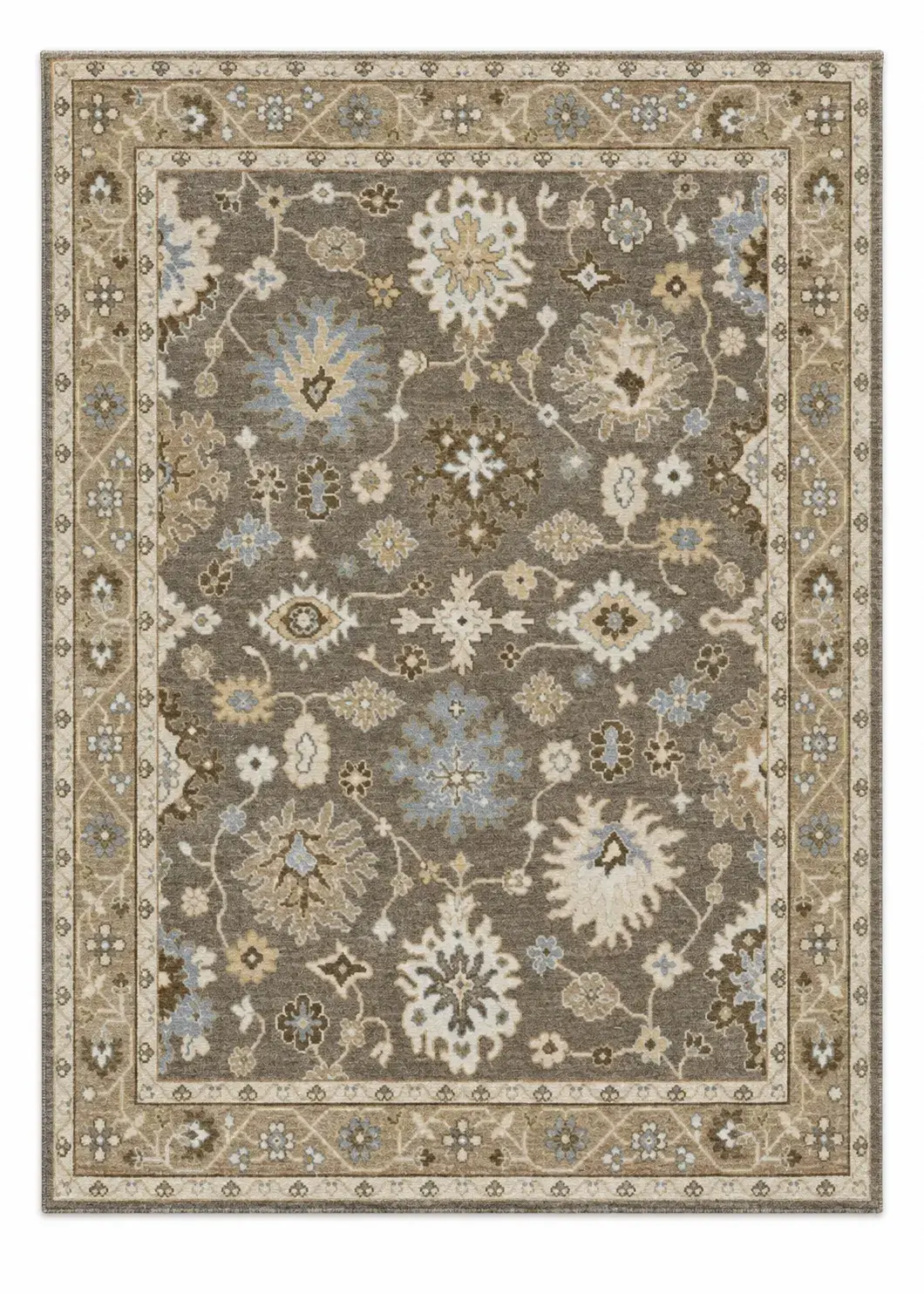 Bram Rug, hand-knotted vintage-style pattern rug, full view