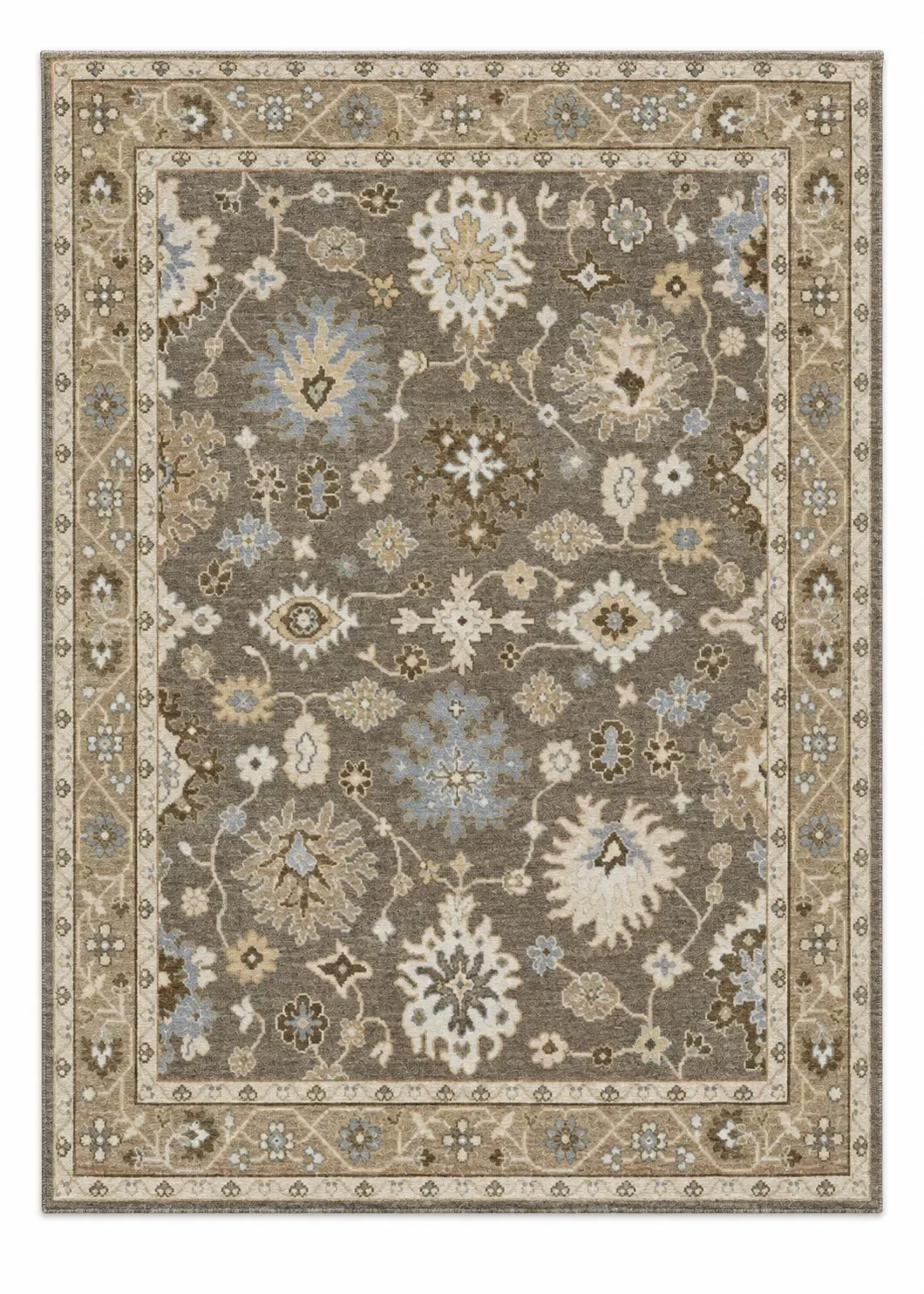 Bram Rug, hand-knotted vintage-style pattern rug, full view