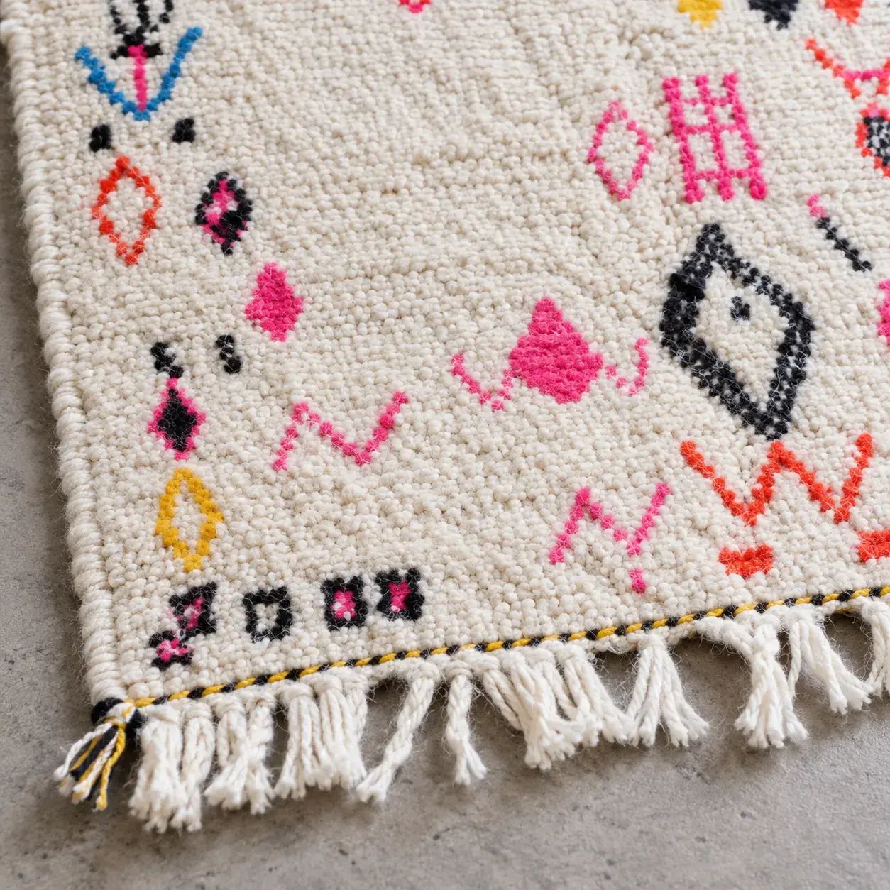 Close view of the Clifton Rug showing its texture and detail