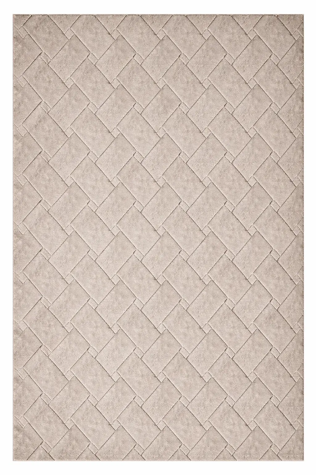 Freesia Rug, handloom stencil-pattern rug, full view