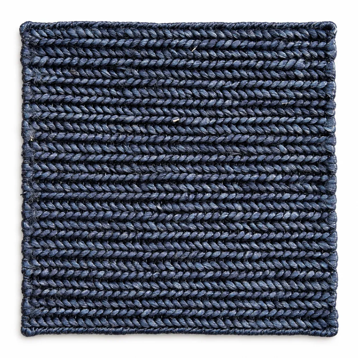 Genevieve Rug in blue, jute textured plain rug, full view
