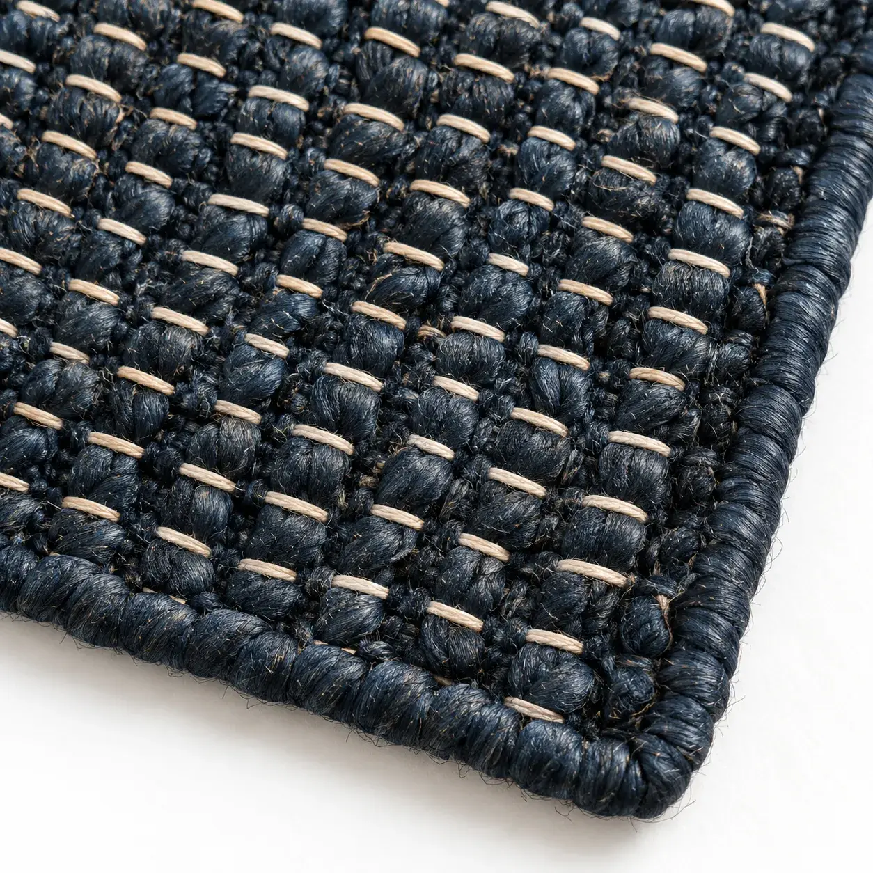 Genevieve Rug in blue styled in a room, digitally rendered