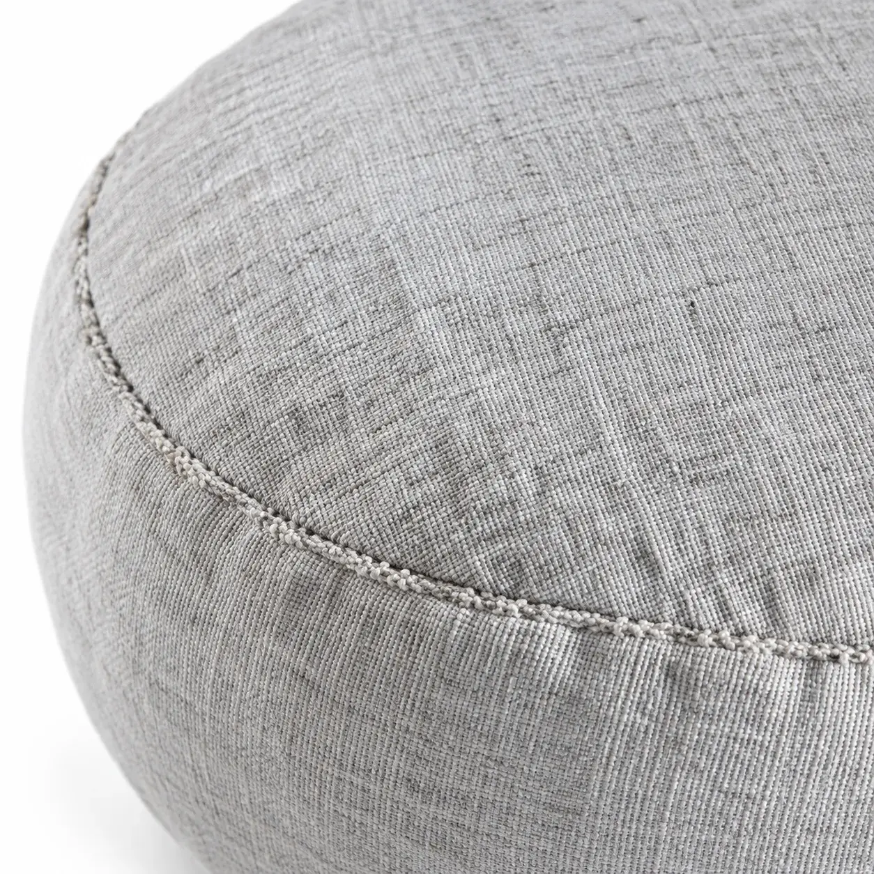 Close view of the Jory Pouf showing its texture and detail