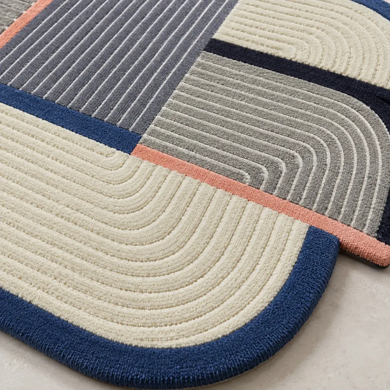 Close view of the Kenji Rug showing its texture and detail