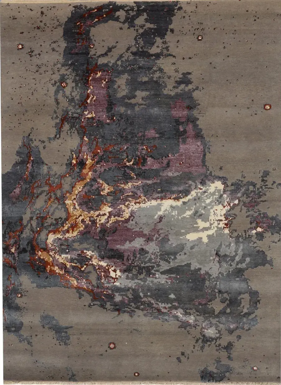 Lorena Rug, hand-knotted patterned rug, full view