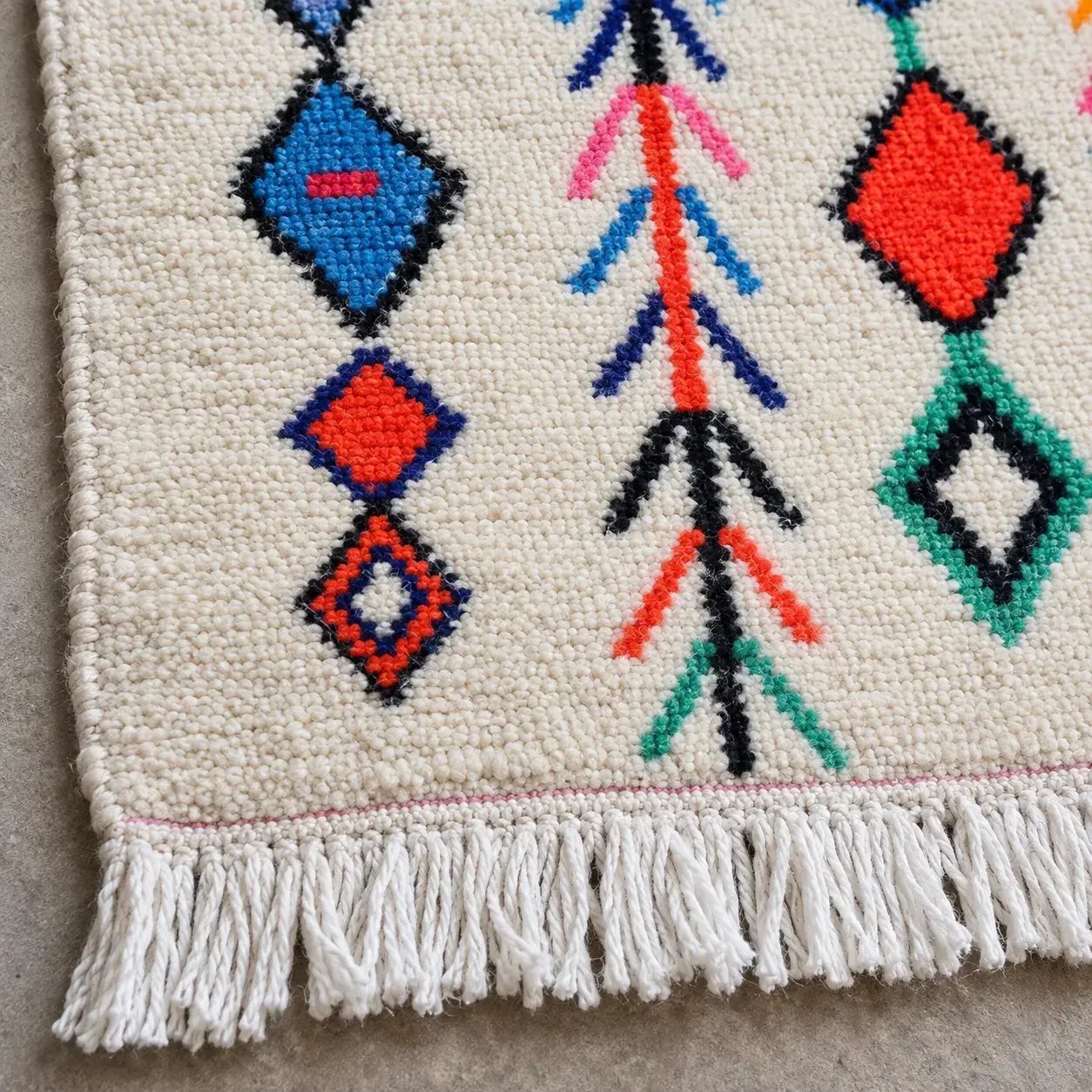 Close view of the Nettle Rug showing its texture and detail
