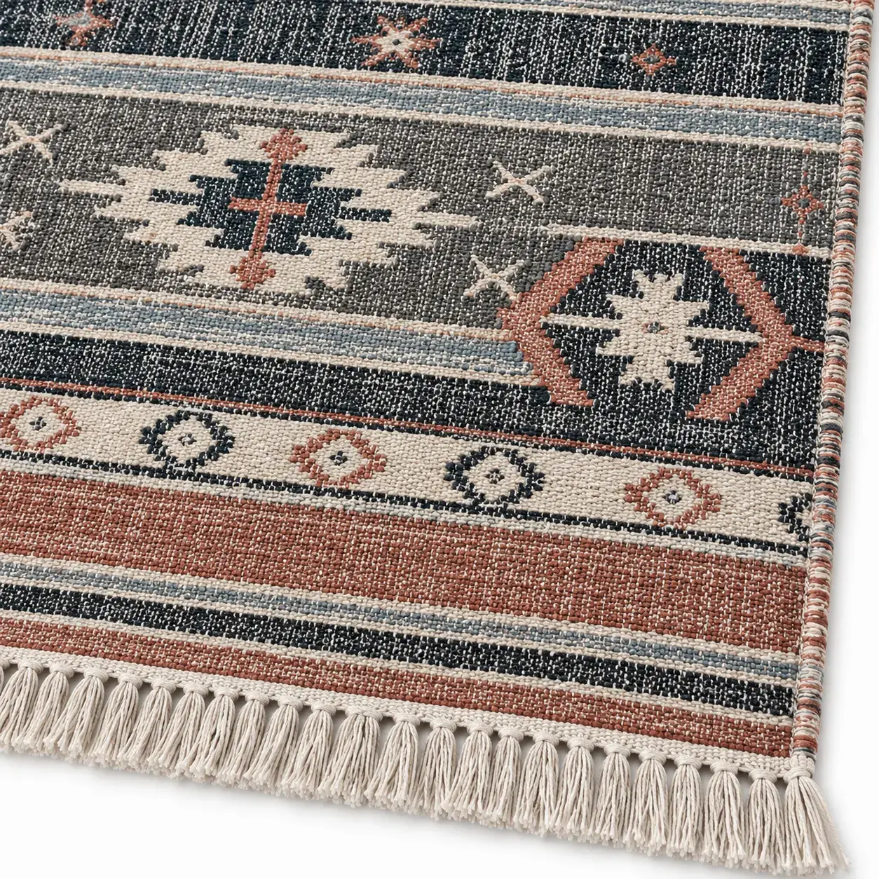 Close view of the Nuthatch Rug showing its texture and detail