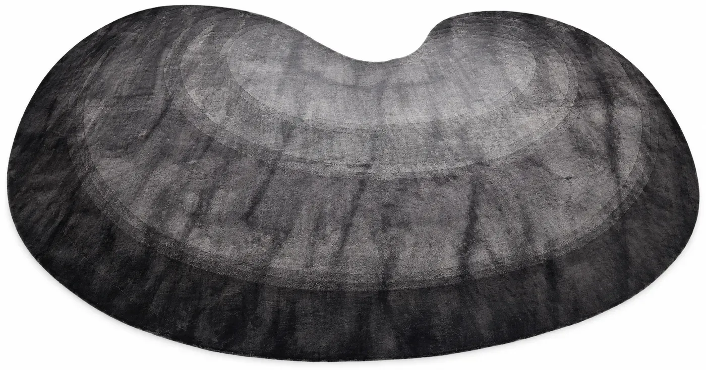 Odalys Rug, hand-knotted shaped rug, full view
