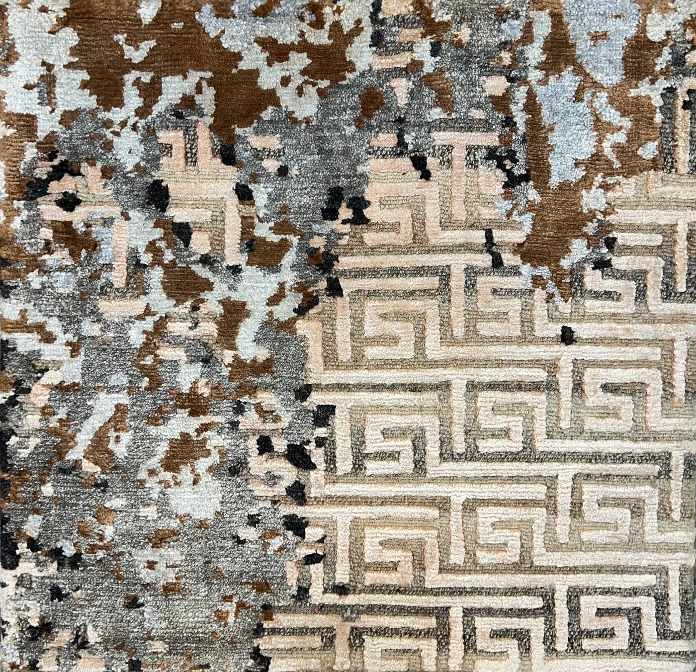 Oriel Rug, hand-knotted patterned rug, full view