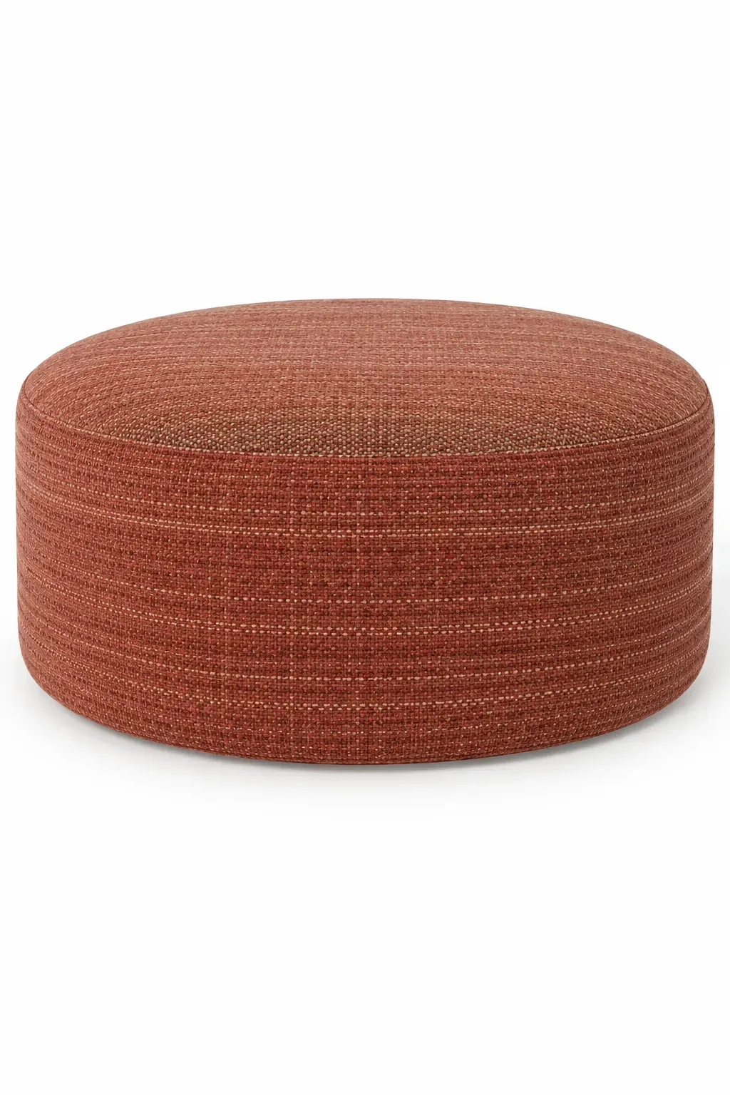 Sorrel Pouf, round pouf, full view