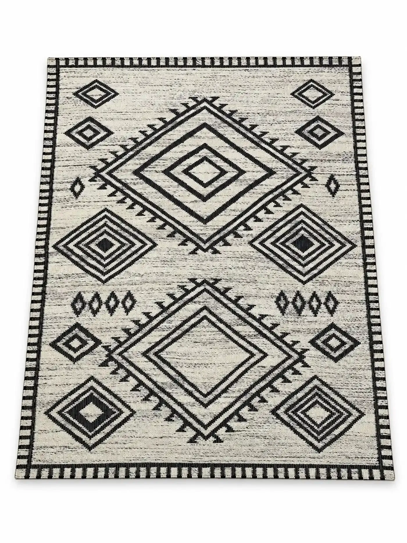 Talia Rug, jute tribal pattern rug, full view