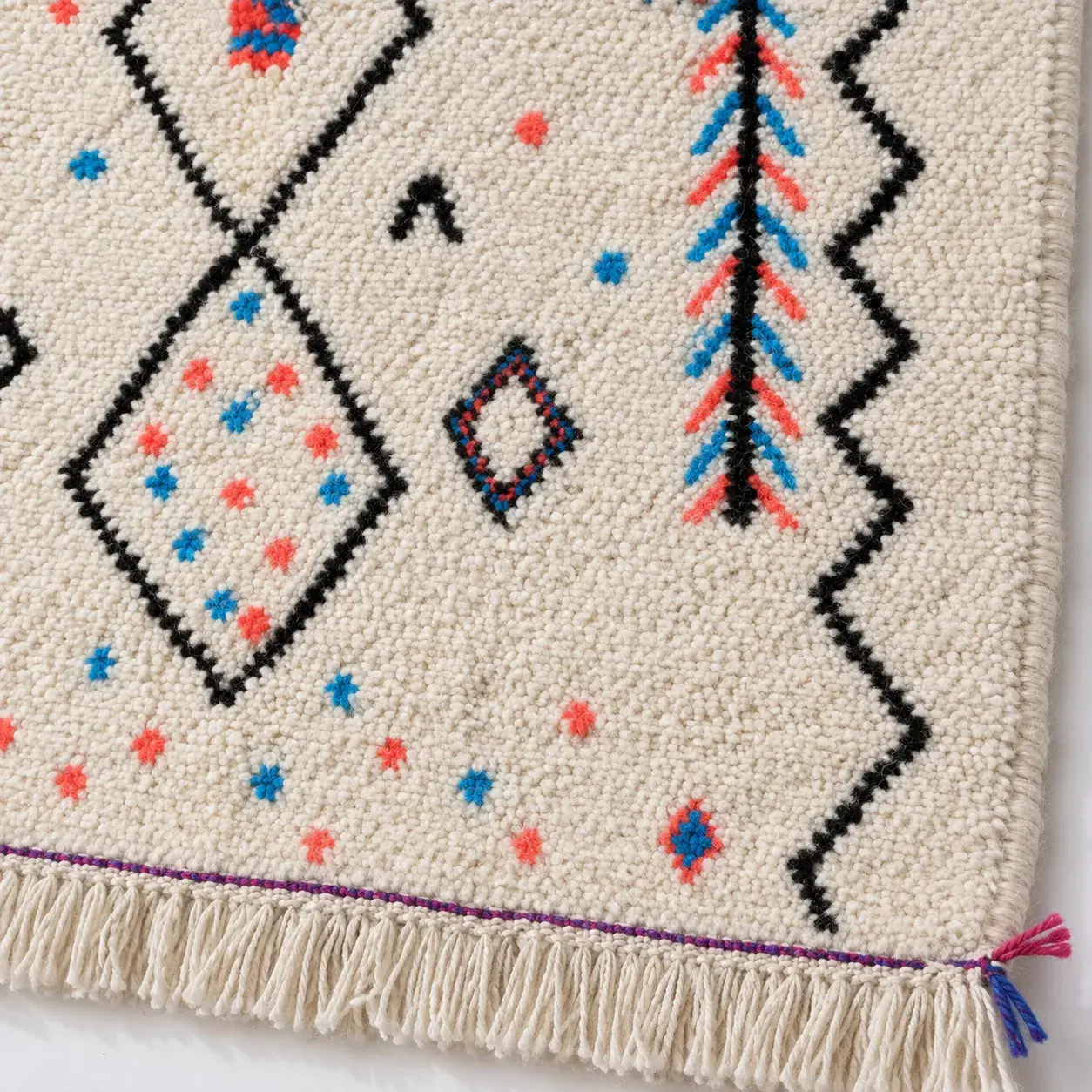 Close view of the Teodor Rug showing its texture and detail