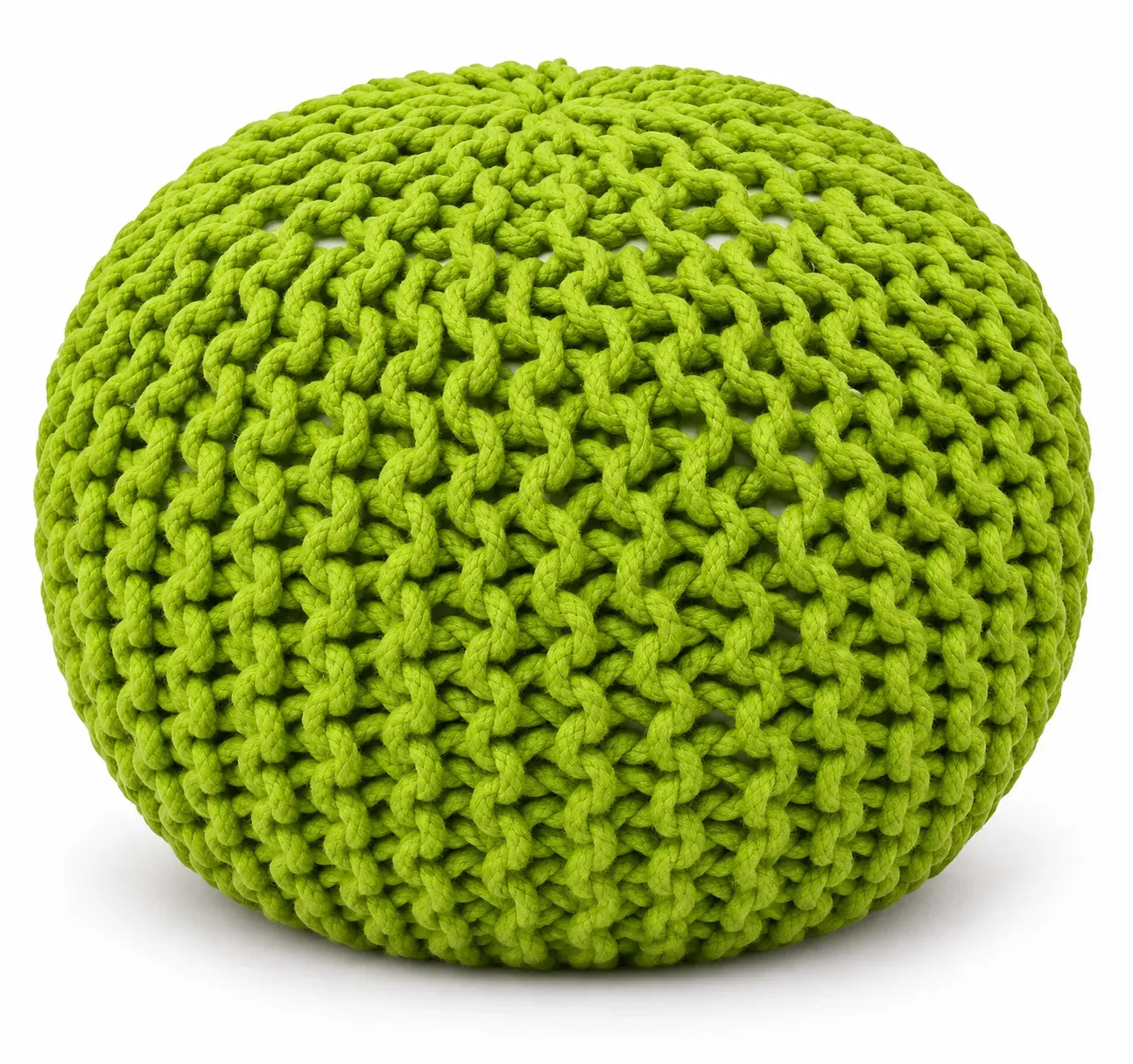 Thea Pouf, round pouf, full view