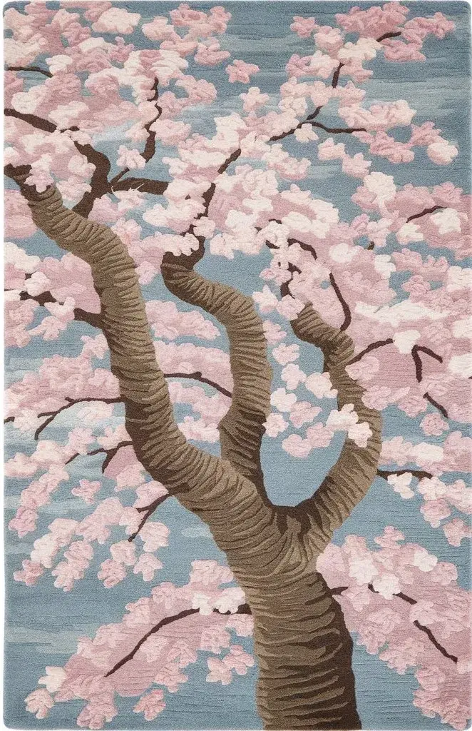Ulises Rug, hand-tufted floral pattern rug, full view