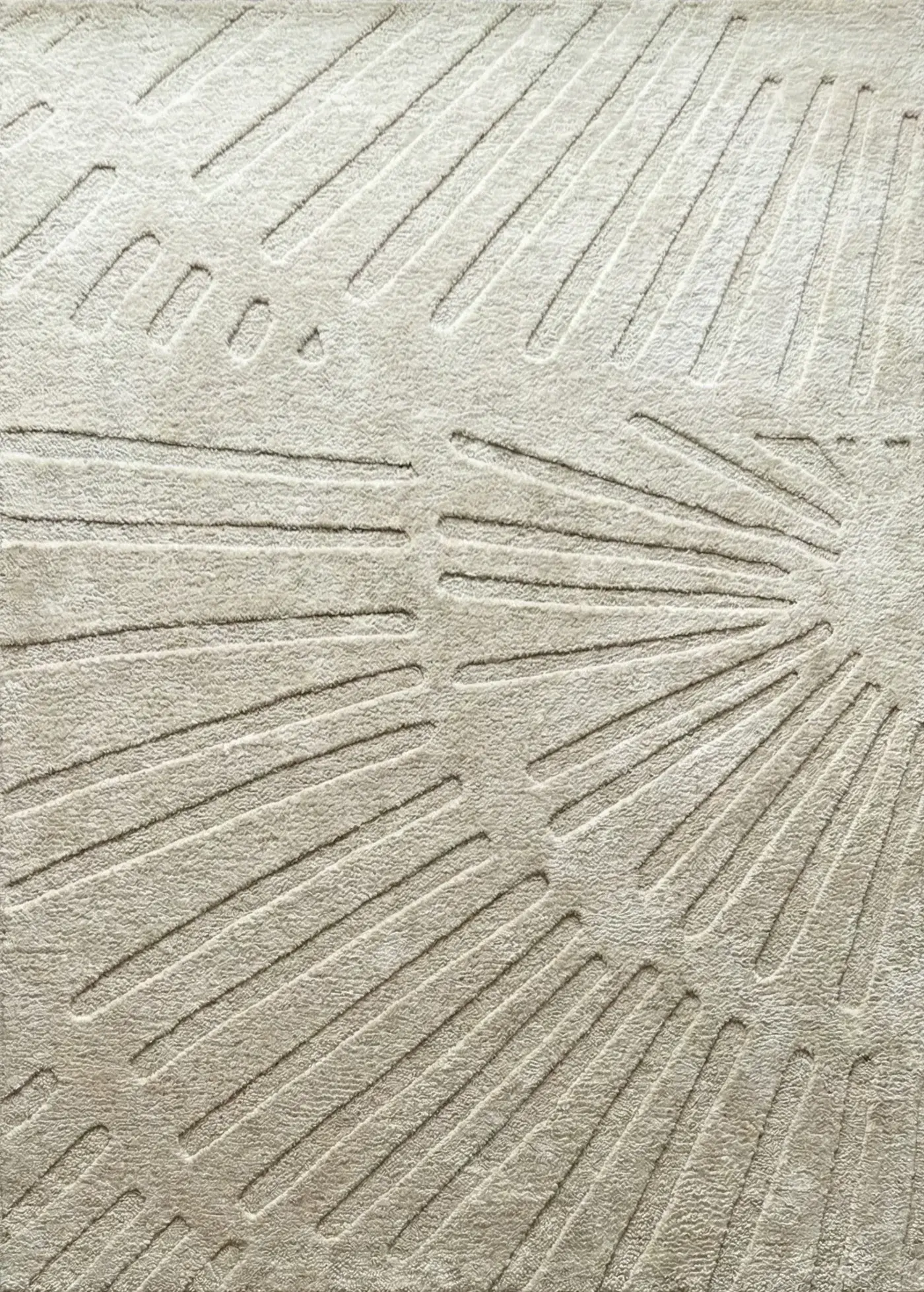Winnie Rug, handloom stencil-pattern rug, full view