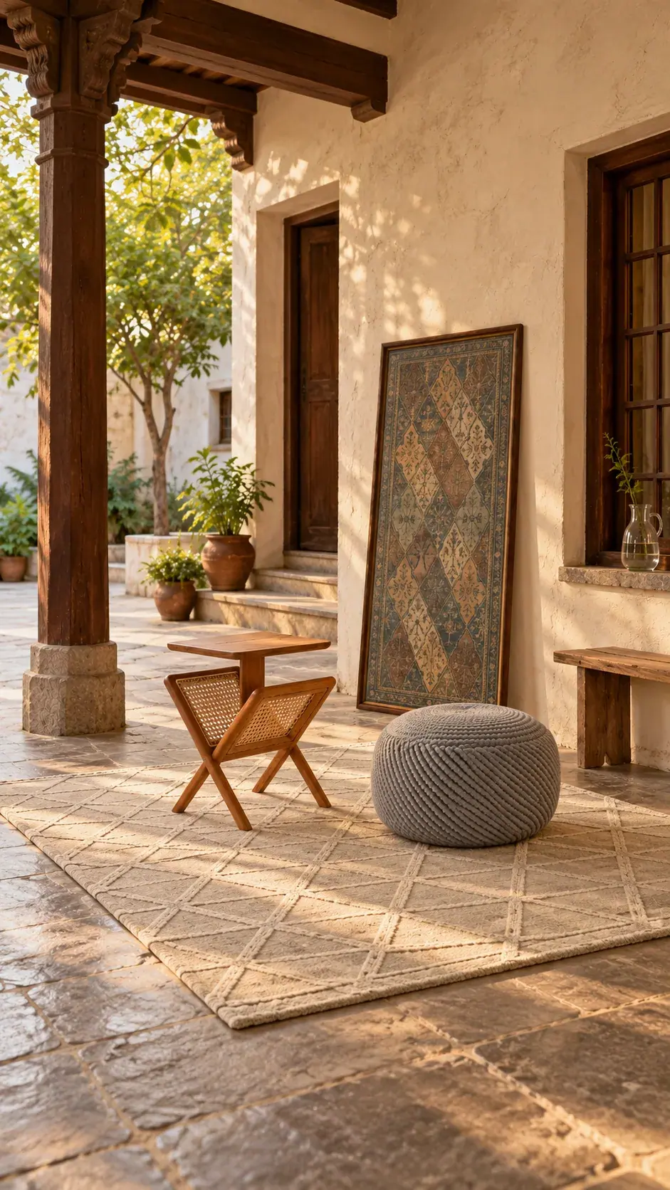 Baoli edit: Courtyard Calm, a digitally styled room scene