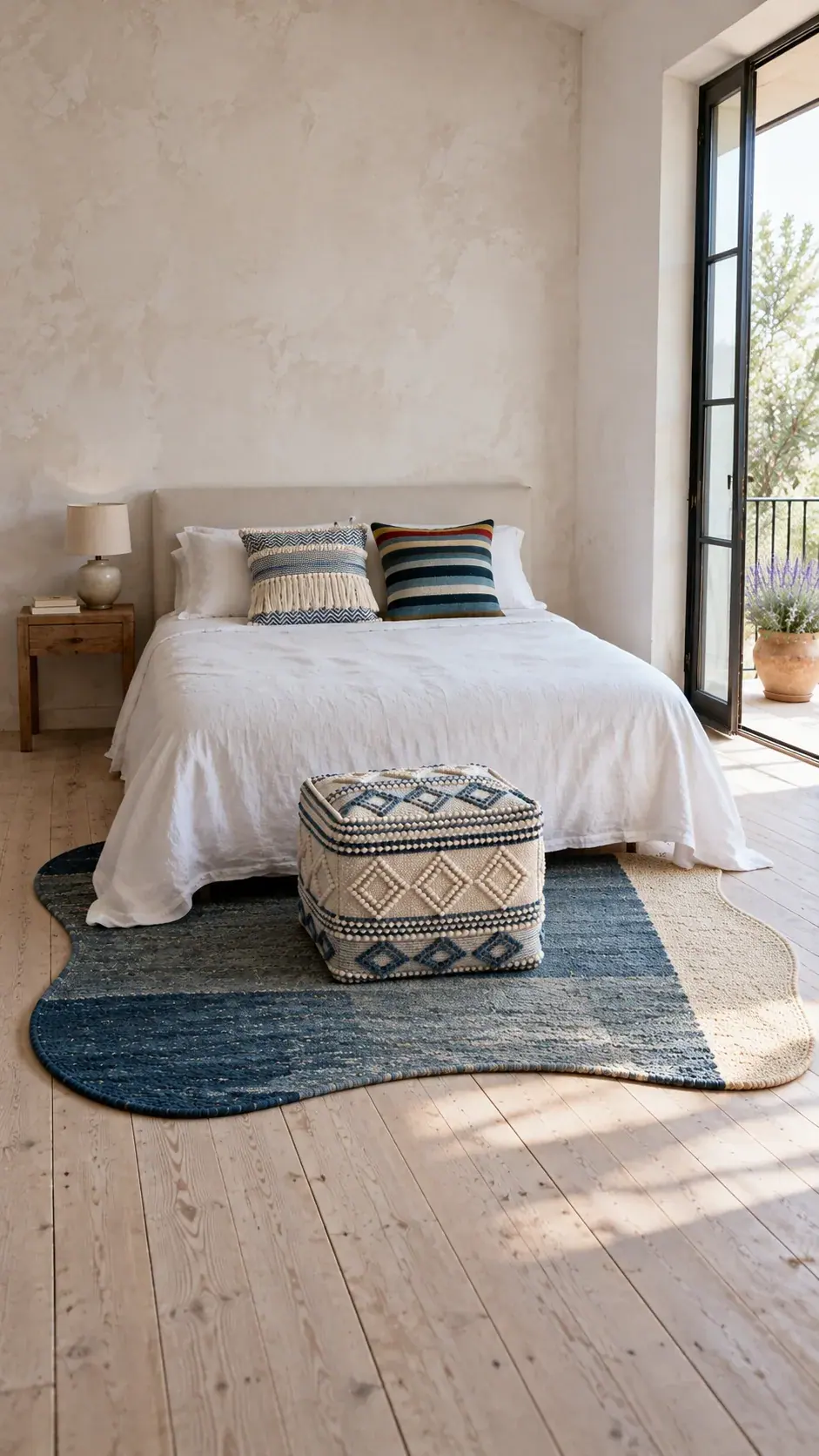 Denim edit: Blue Sea, White Sheets, a digitally styled room scene