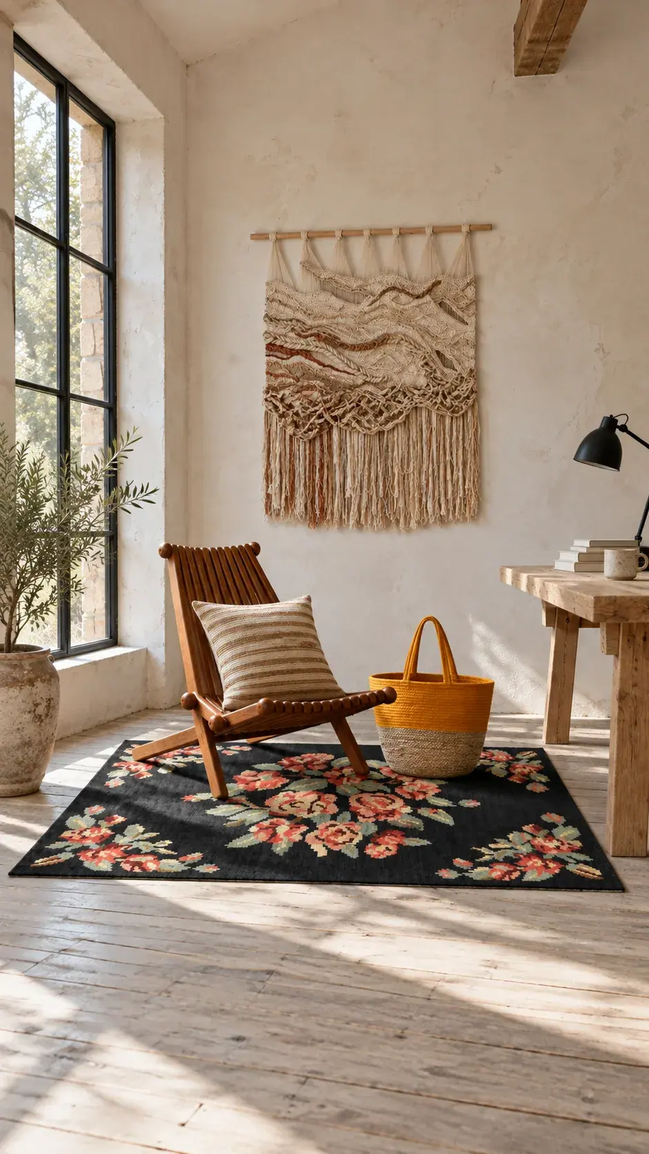 Loom edit: Weave, Sit, Repeat, a digitally styled room scene