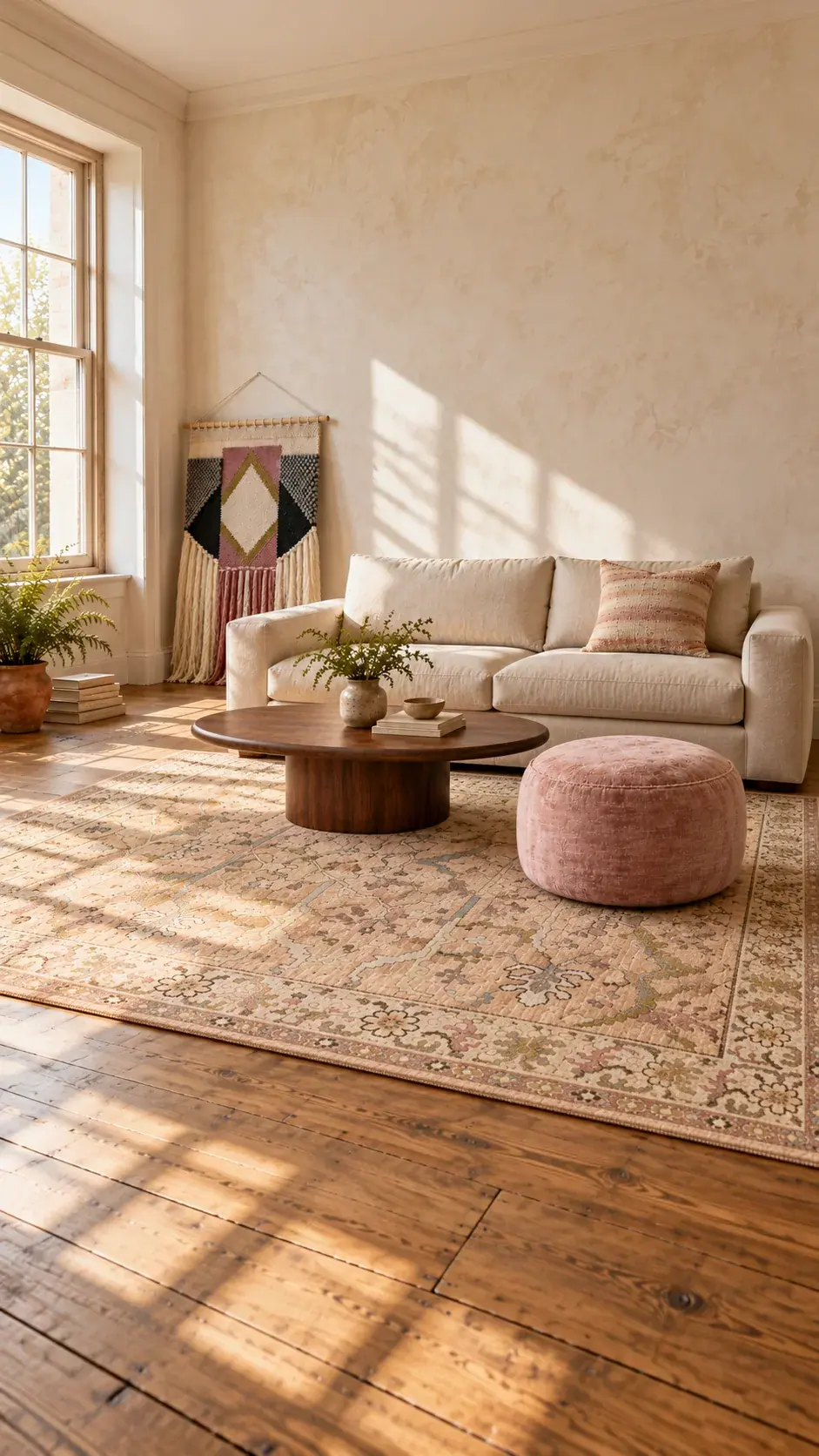 Peach House edit: Peach Light, Pink Pouf, a digitally styled room scene