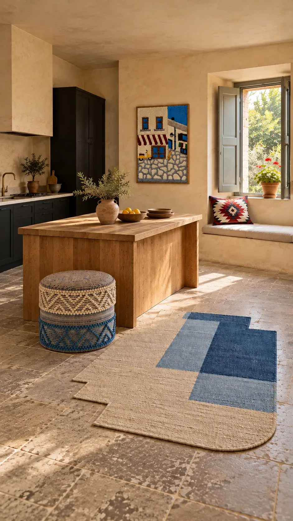 Piazza edit: Kitchen Corner, Blue Square, a digitally styled room scene