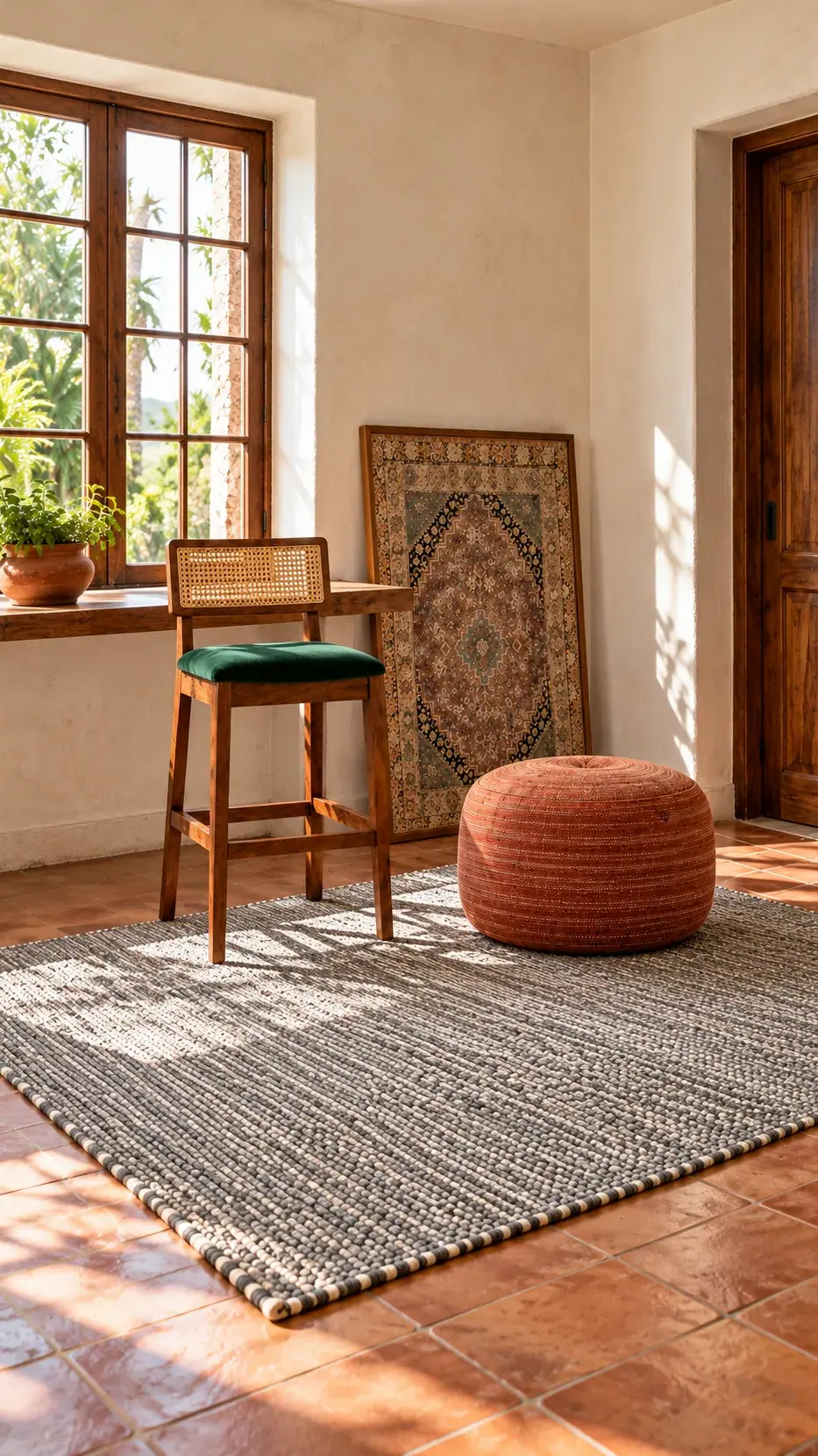 Quarry edit: Worn Wood, Warm Clay, a digitally styled room scene