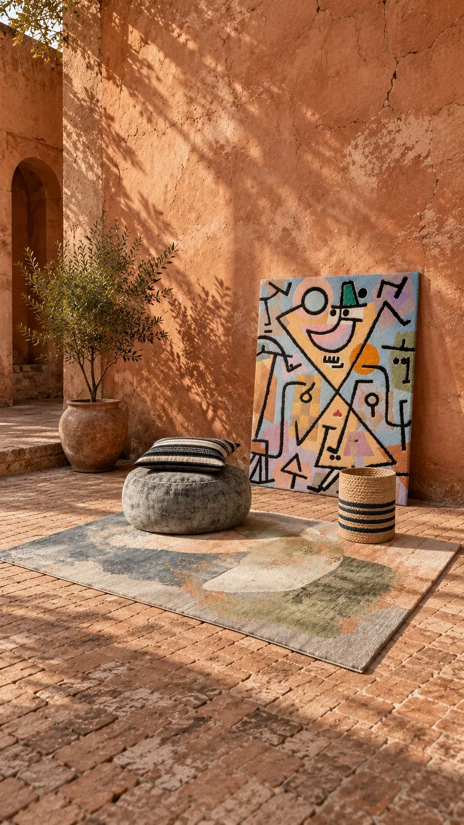Terra edit: Brick Wall, Bold Art, a digitally styled room scene