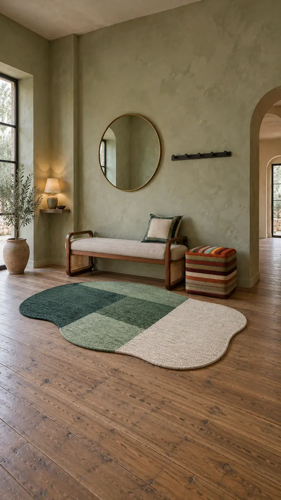 Verde edit: Soft Green, Soft Curves, a digitally styled room scene
